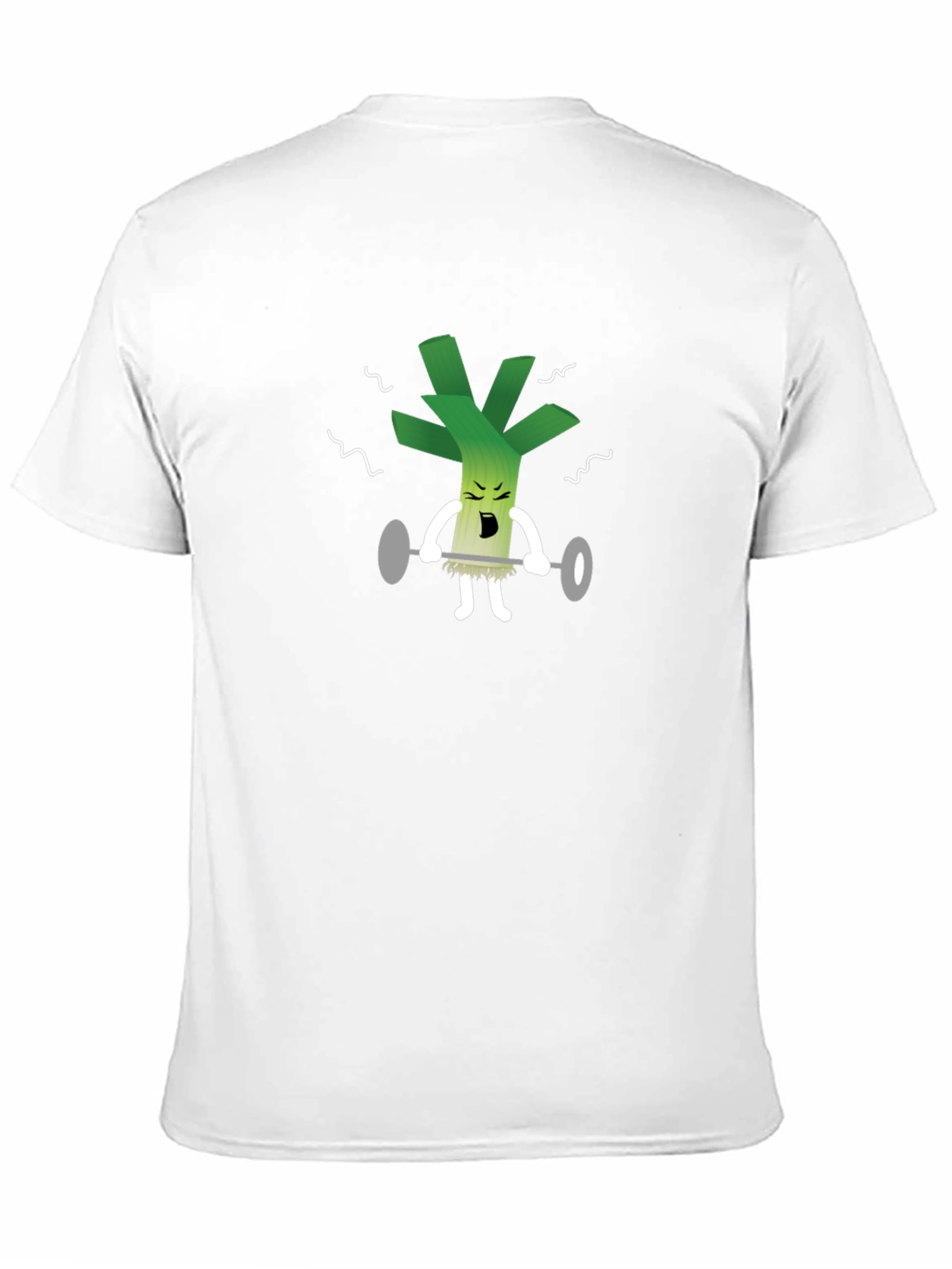 Weightlifting Leek Graphic Tee - Black Cotton T-Shirt