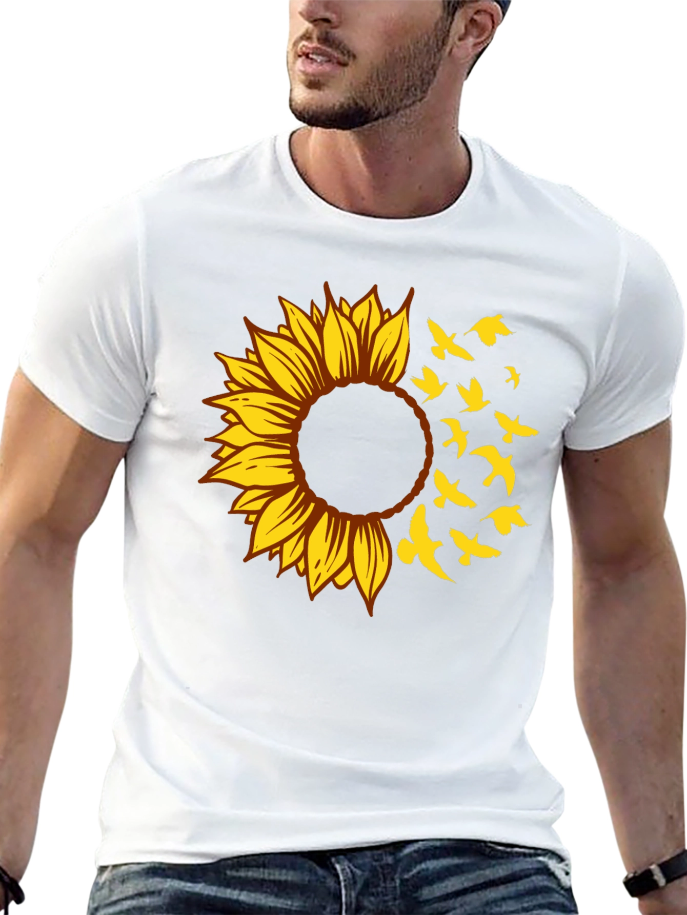 Sunflower Bird T-Shirt - Stylish Graphic Tee