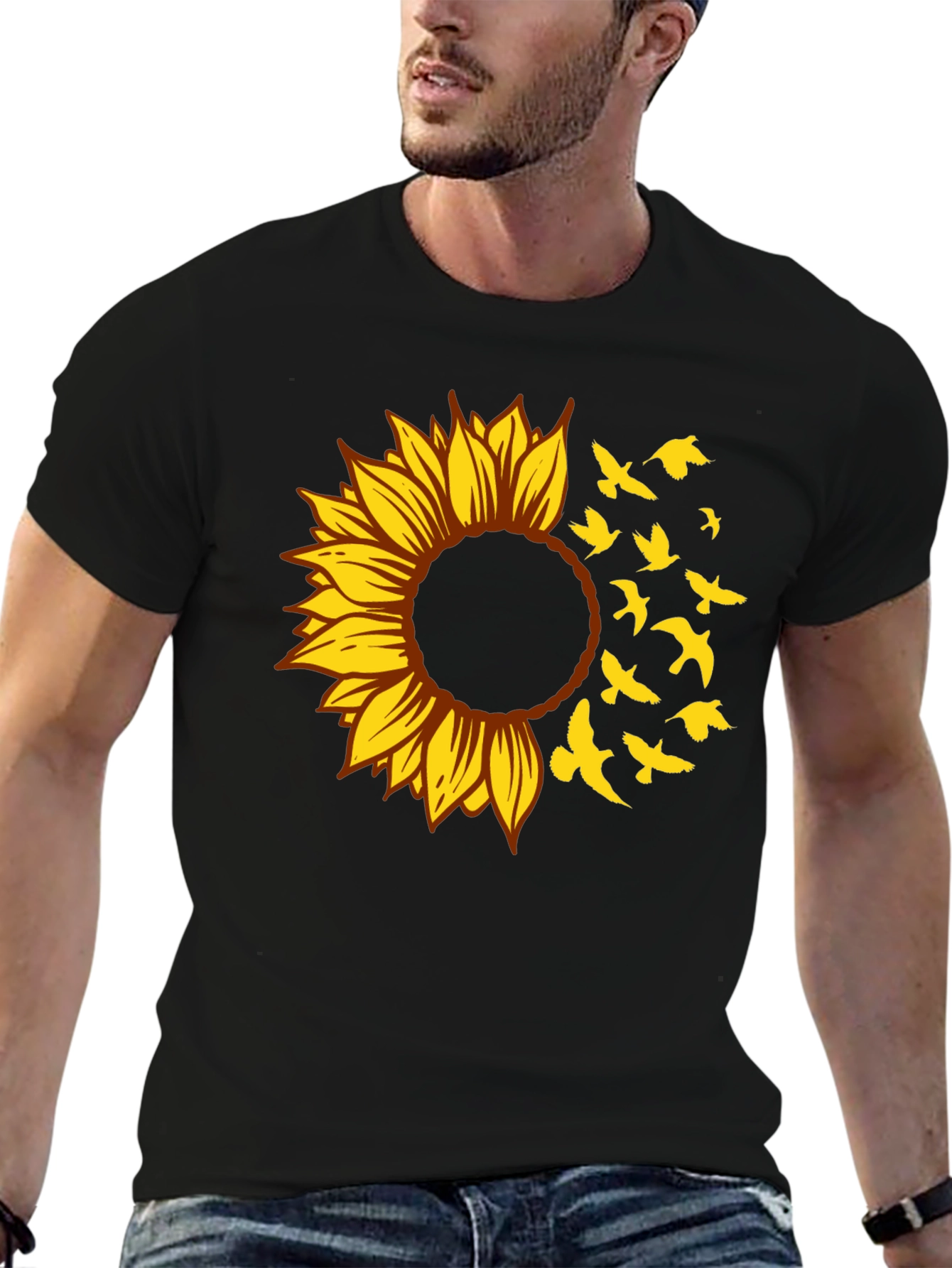 Sunflower Bird T-Shirt - Stylish Graphic Tee
