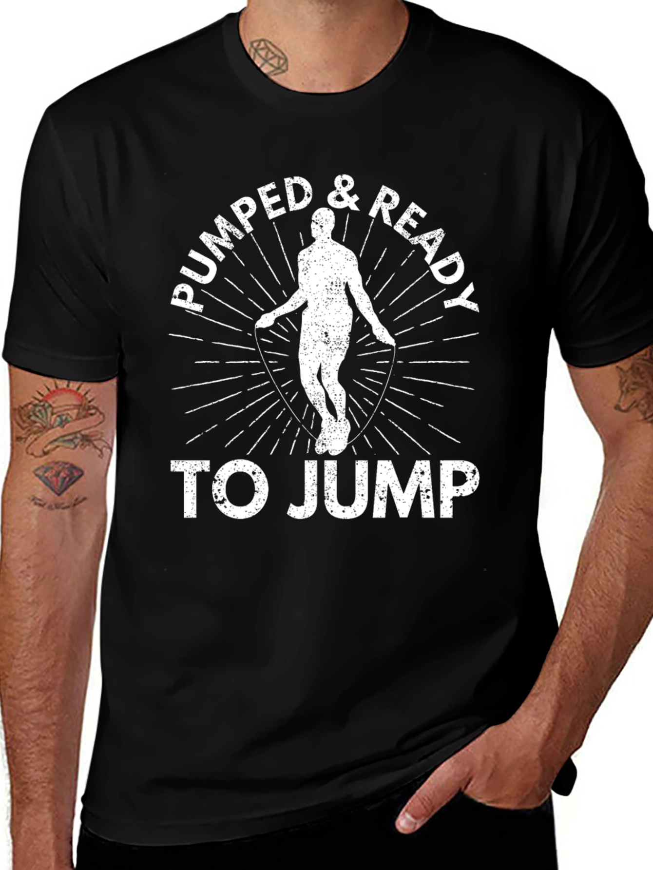 Pumped & Ready To Jump Black T-Shirt