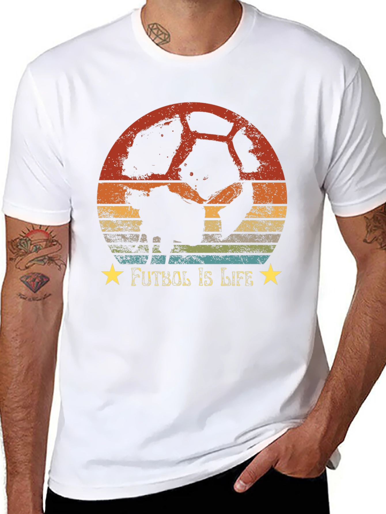 Futbol Is Life Retro Soccer Graphic T-Shirt