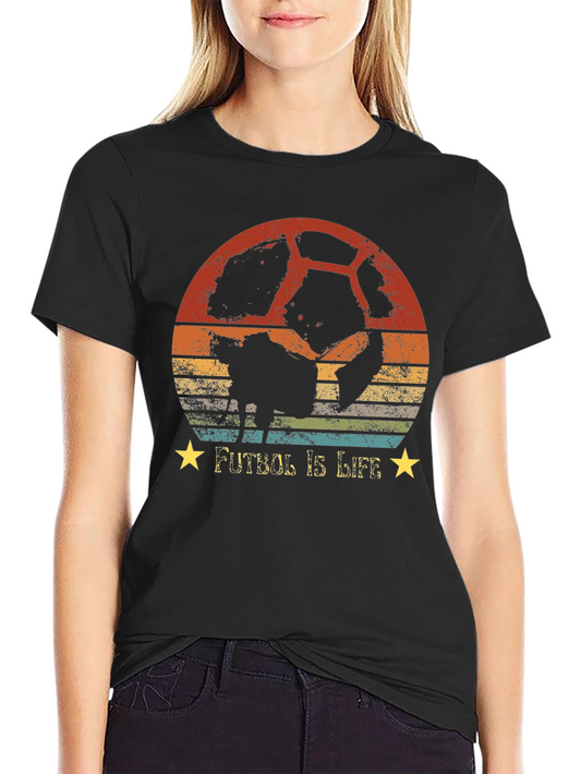 Futbol Is Life Retro Soccer Graphic T-Shirt