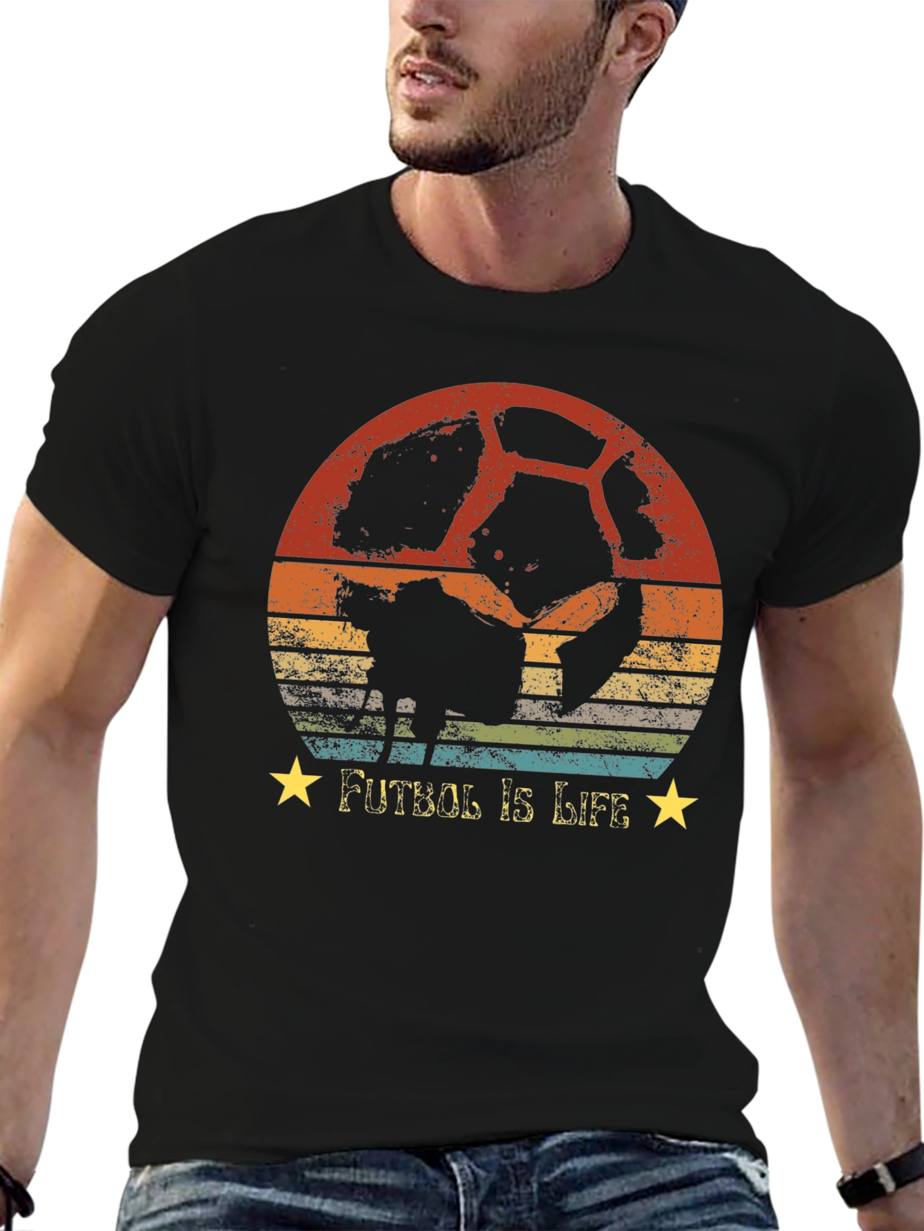 Futbol Is Life Retro Soccer Graphic T-Shirt