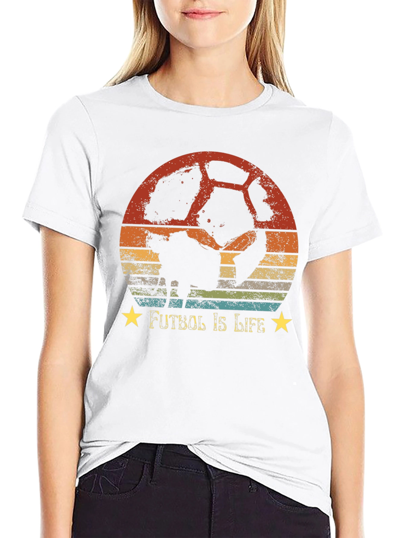 Futbol Is Life Retro Soccer Graphic T-Shirt