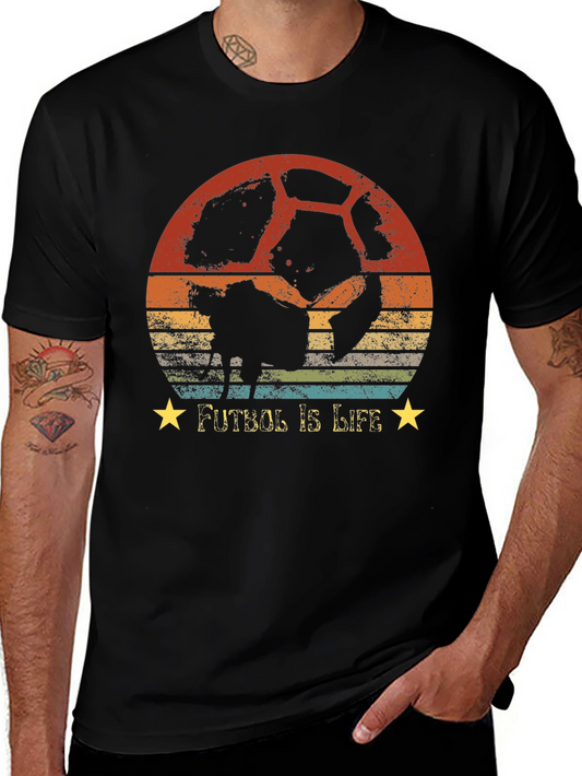 Futbol Is Life Retro Soccer Graphic T-Shirt