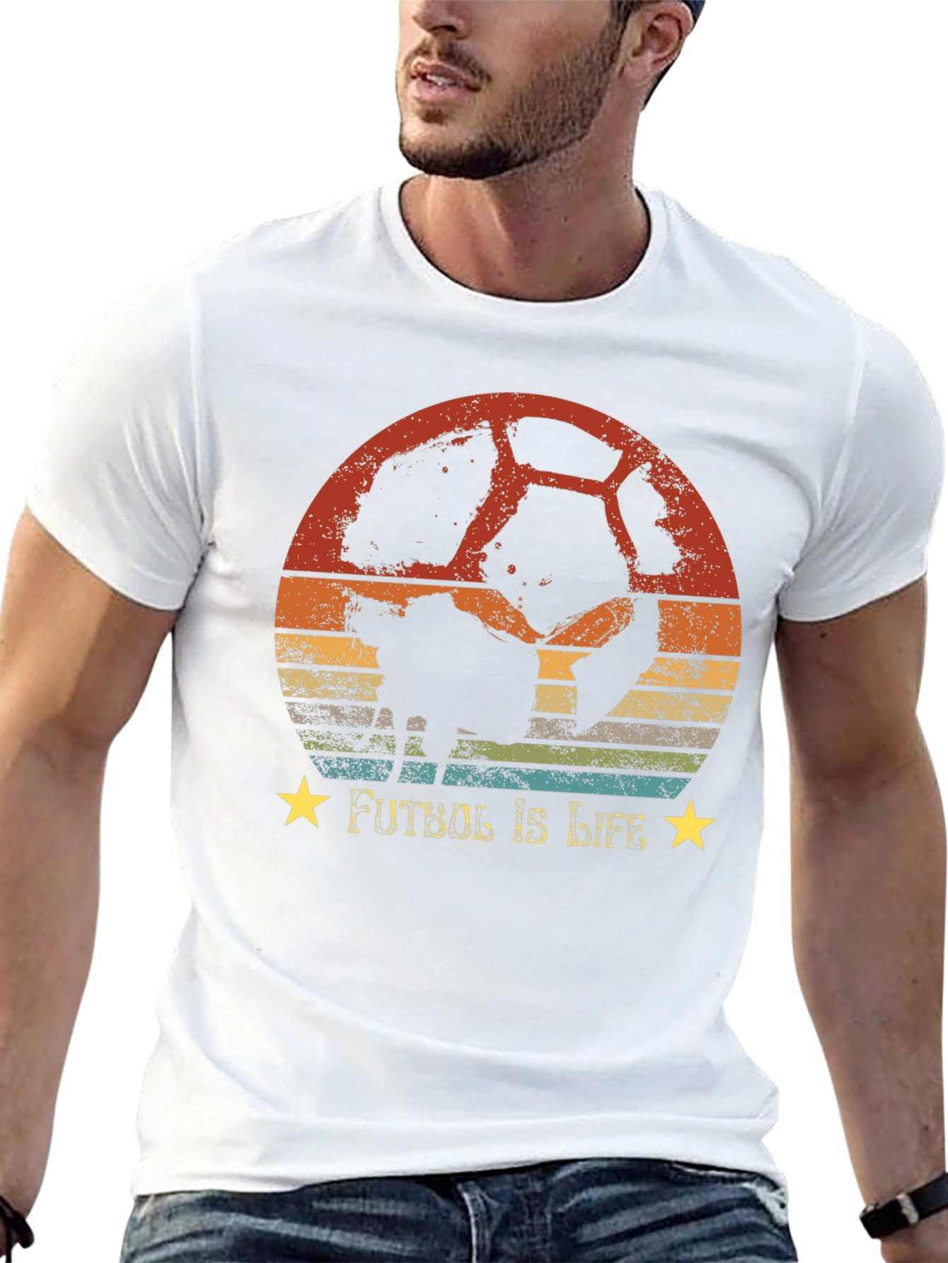 Futbol Is Life Retro Soccer Graphic T-Shirt