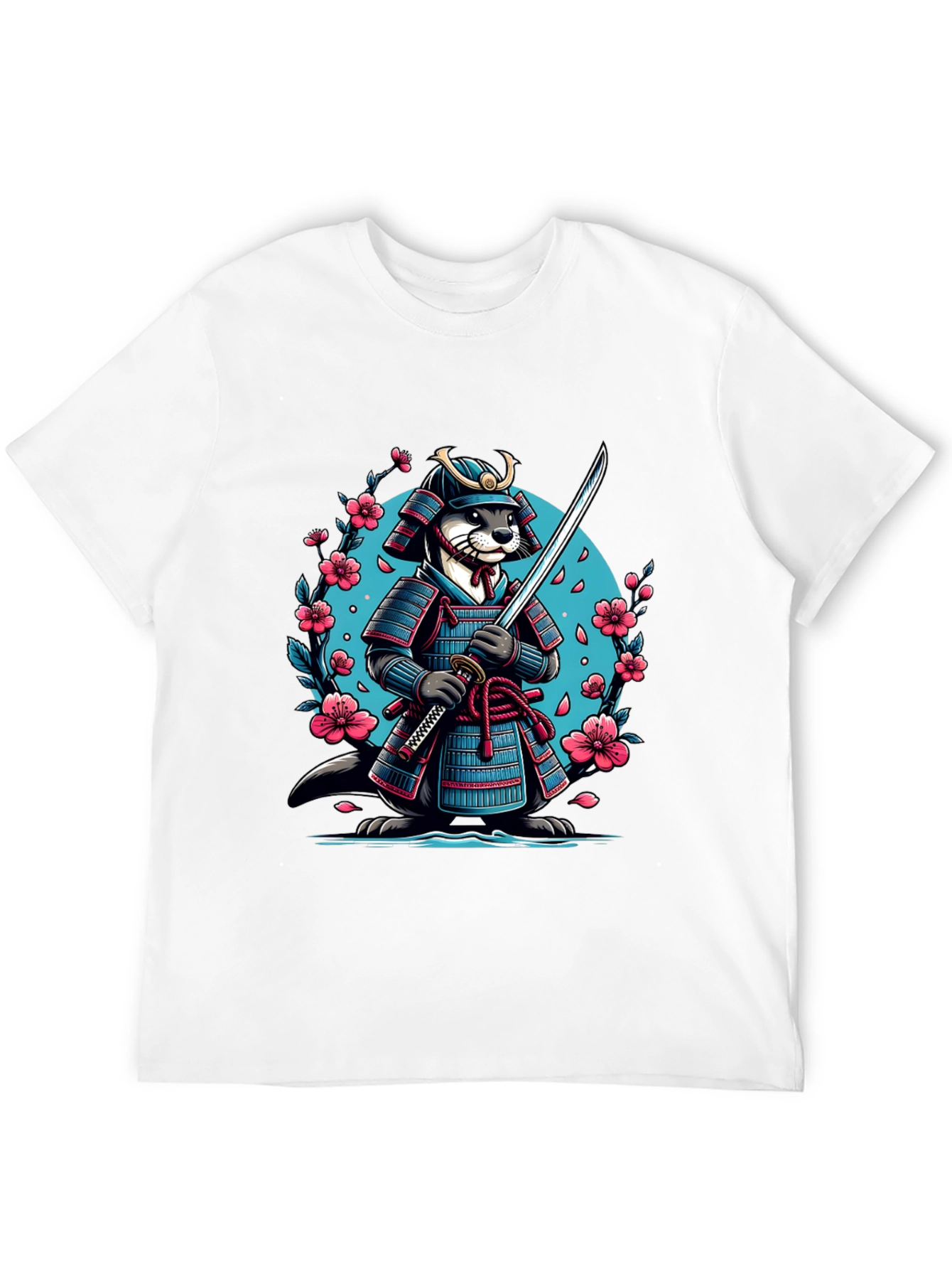 Samurai Otter Graphic Tee - Mens Black T-Shirt
