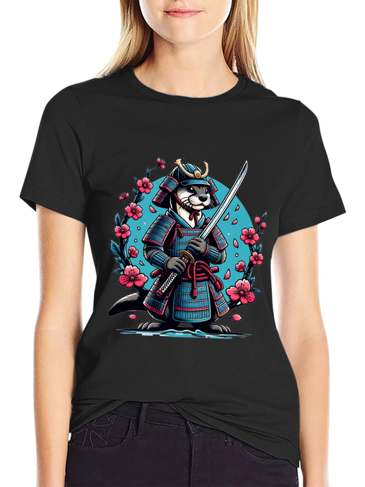 Samurai Otter Graphic Tee - Mens Black T-Shirt