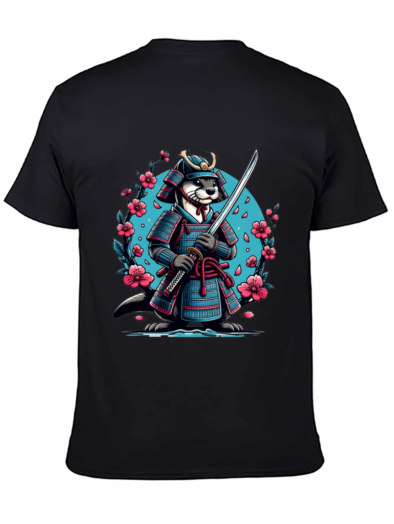 Samurai Otter Graphic Tee - Mens Black T-Shirt