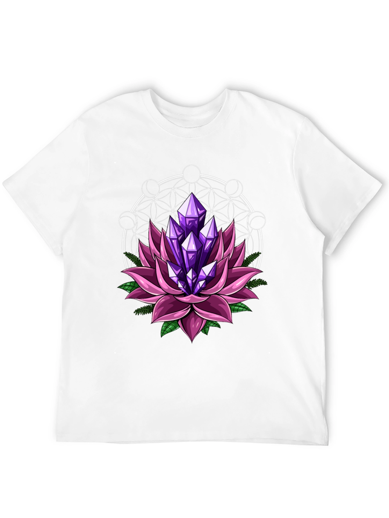 Lotus Crystal Graphic Tee - Stylish Mens Black T-Shirt