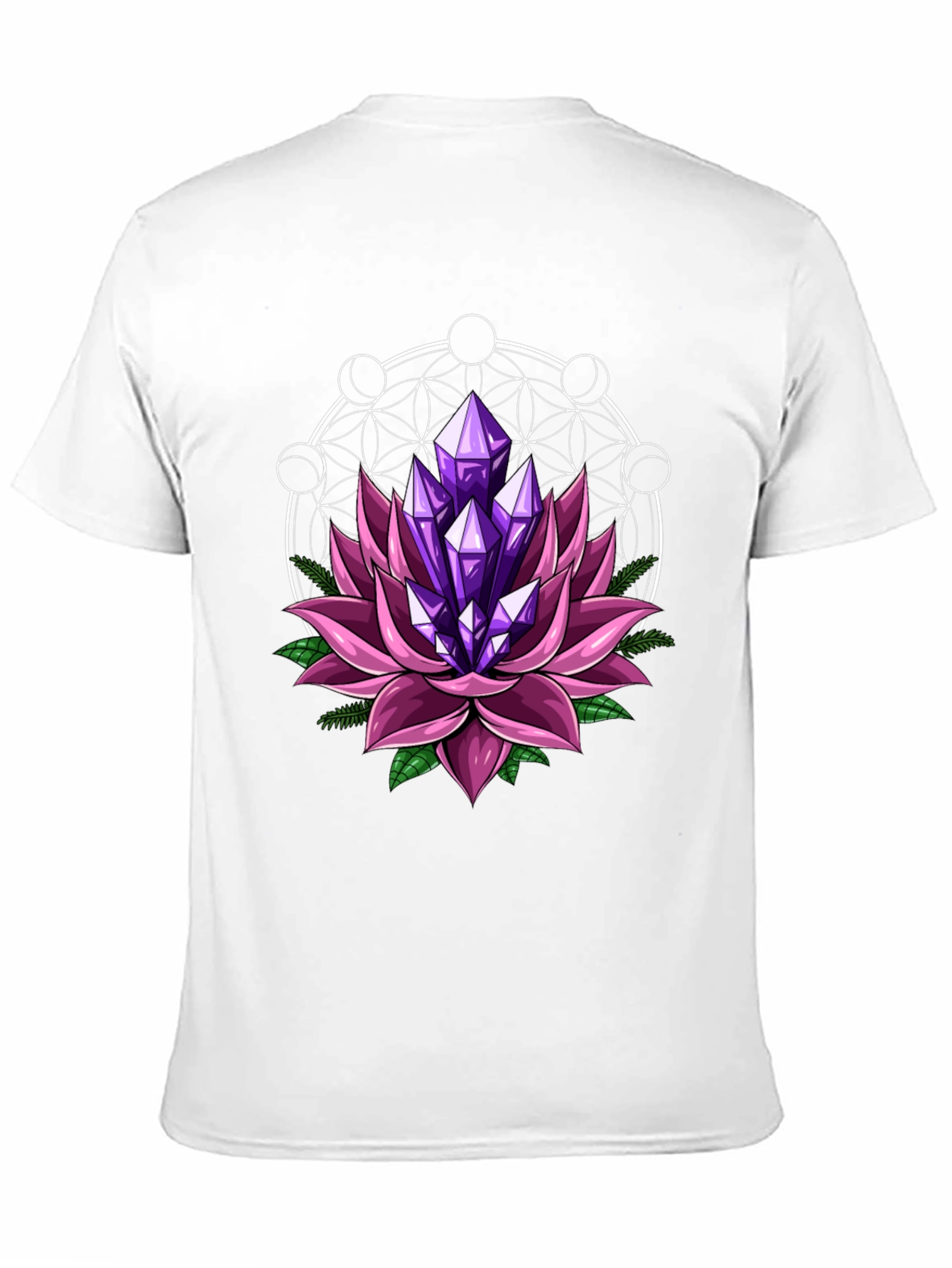 Lotus Crystal Graphic Tee - Stylish Mens Black T-Shirt