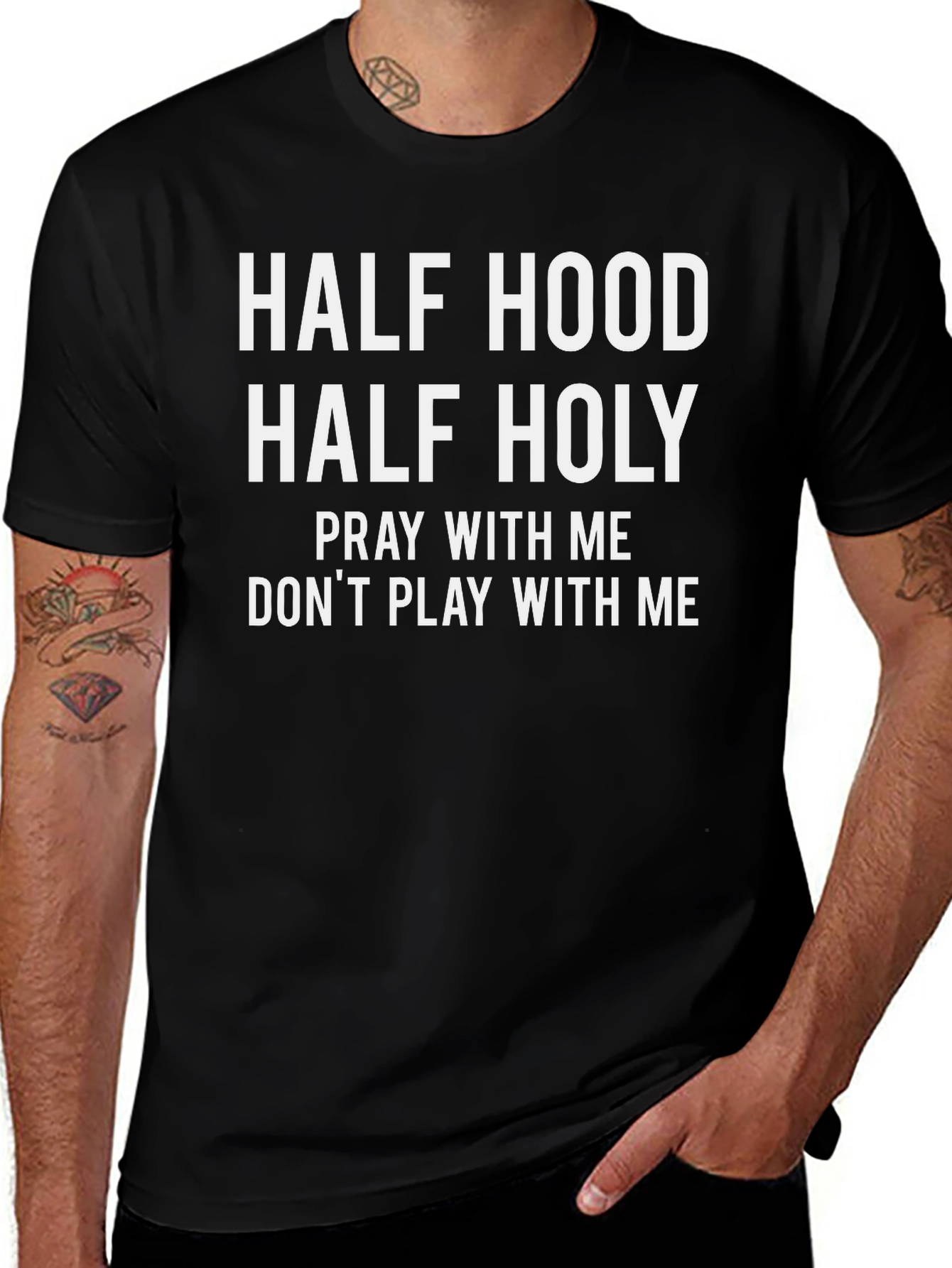 Half Hood Half Holy Graphic Tee