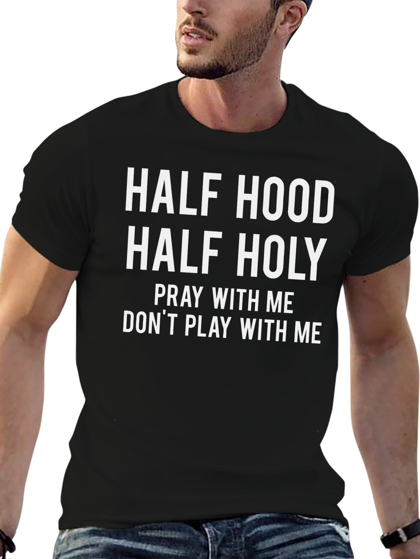 Half Hood Half Holy Graphic Tee
