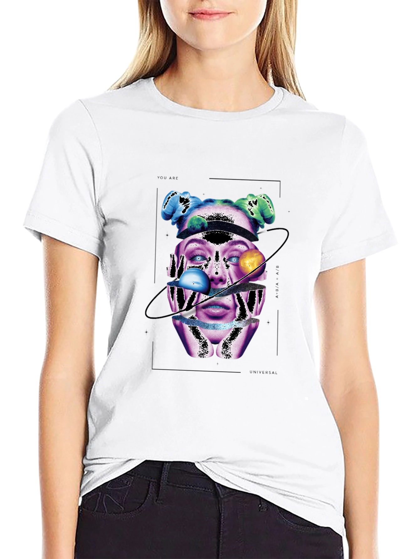 Cosmic Woman Graphic T-Shirt - Black