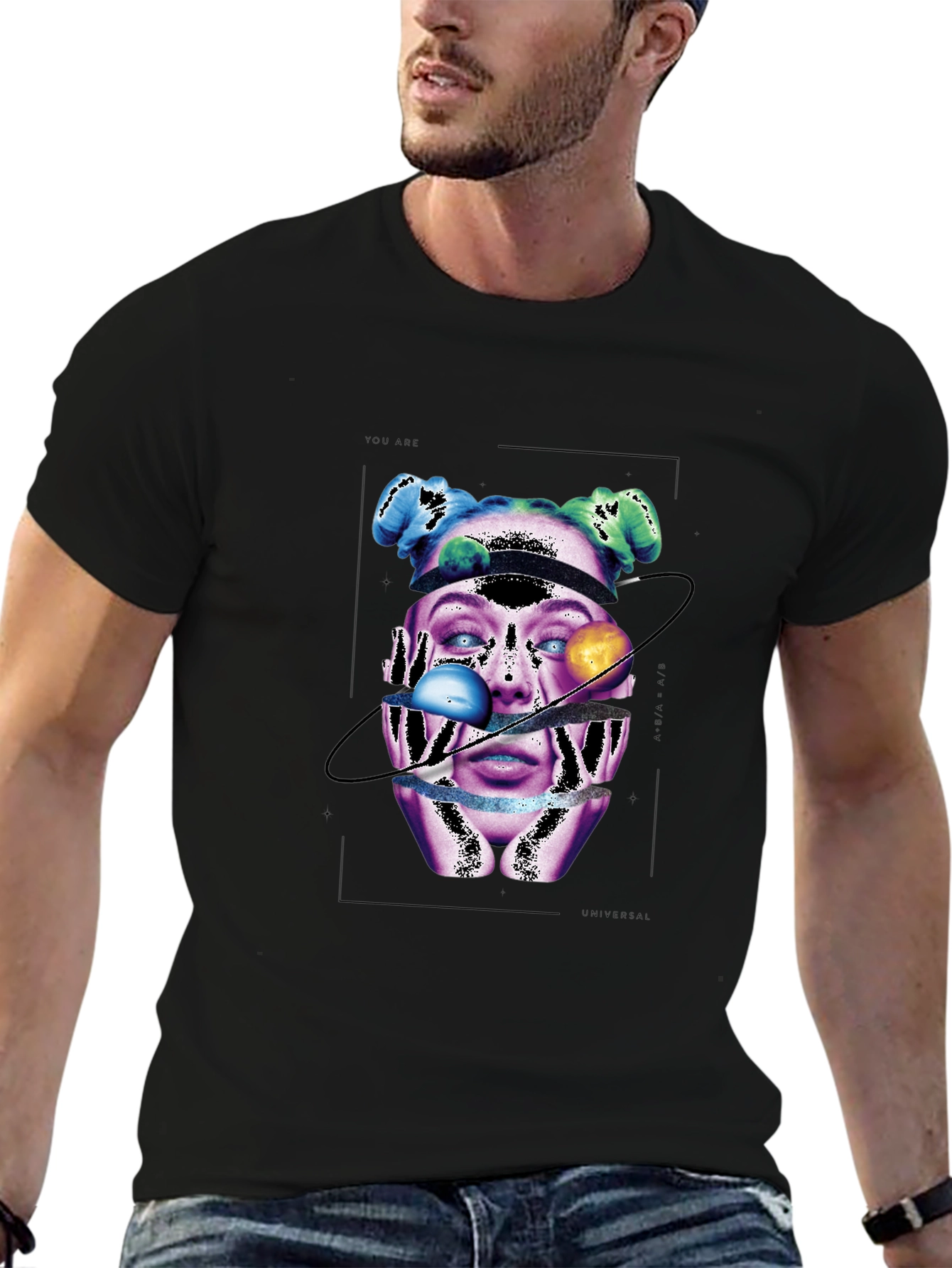 Cosmic Woman Graphic T-Shirt - Black