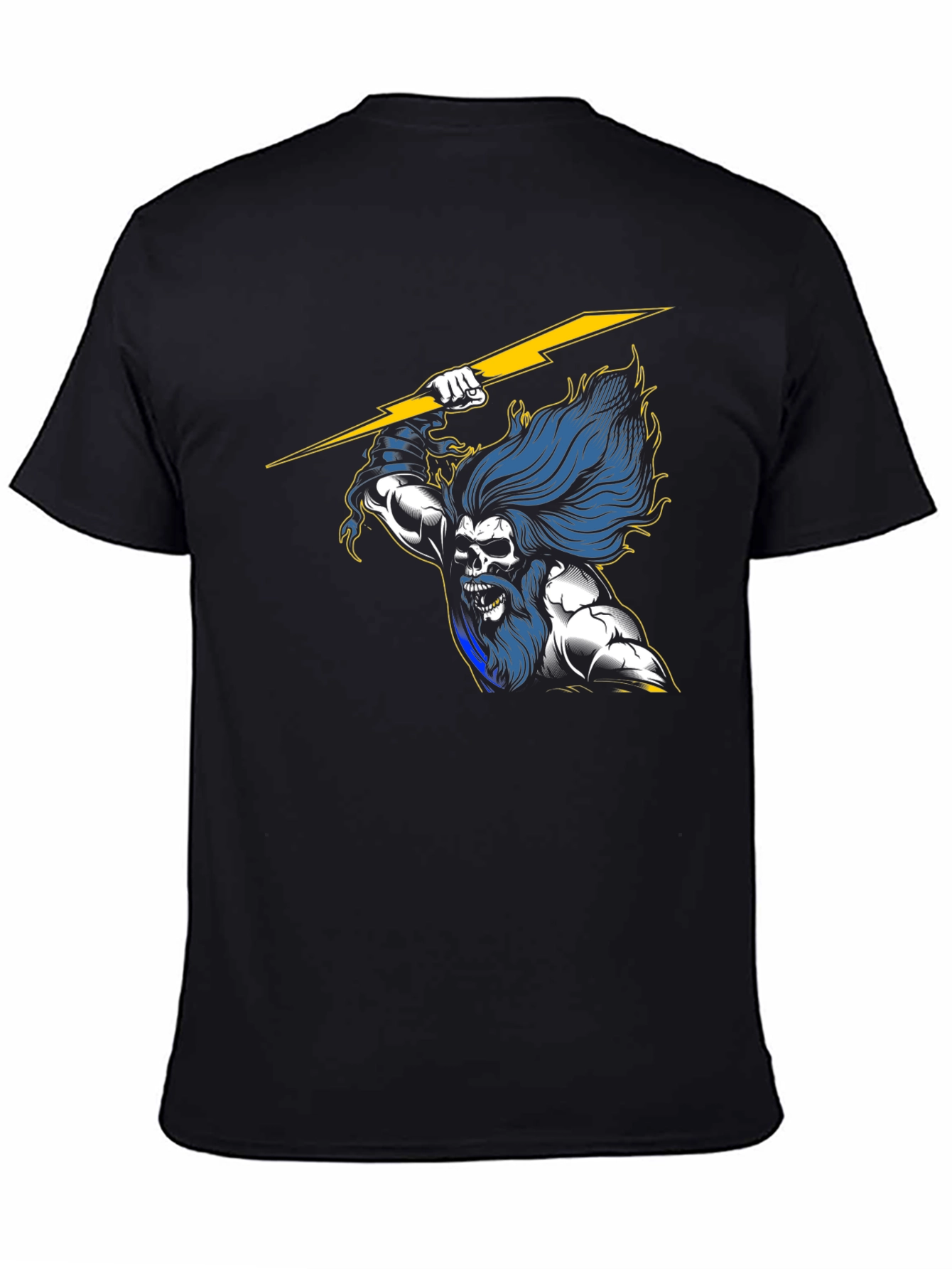 Zeus Lightning Bolt Graphic T-Shirt - Black