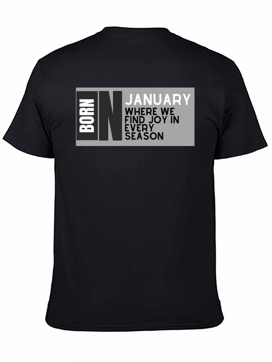 Born In January Graphic Tee - Black Unisex T-Shirt