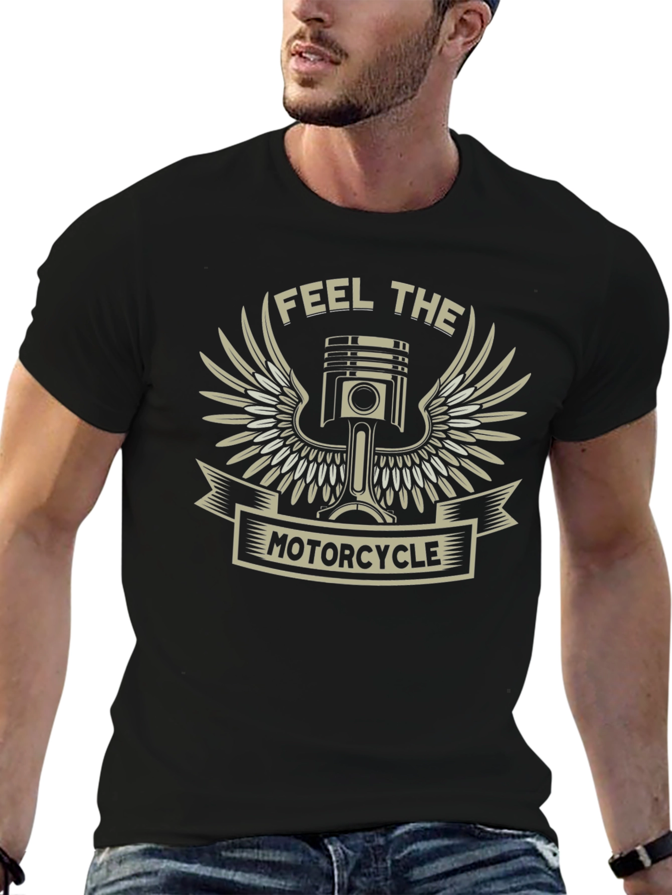 Feel The Motorcycle - Biker T-Shirt