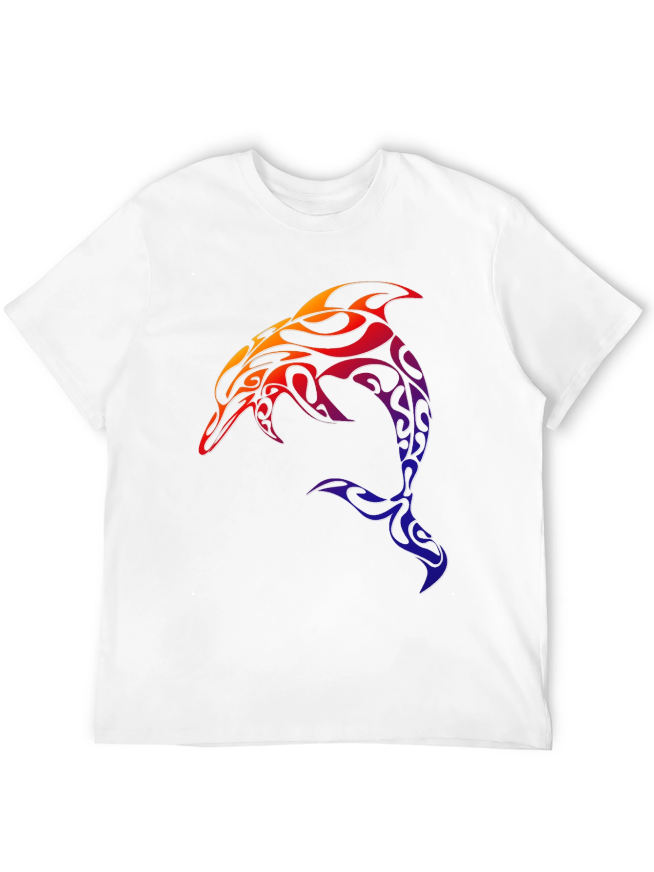 Tribal Dolphin Graphic Tee - Black