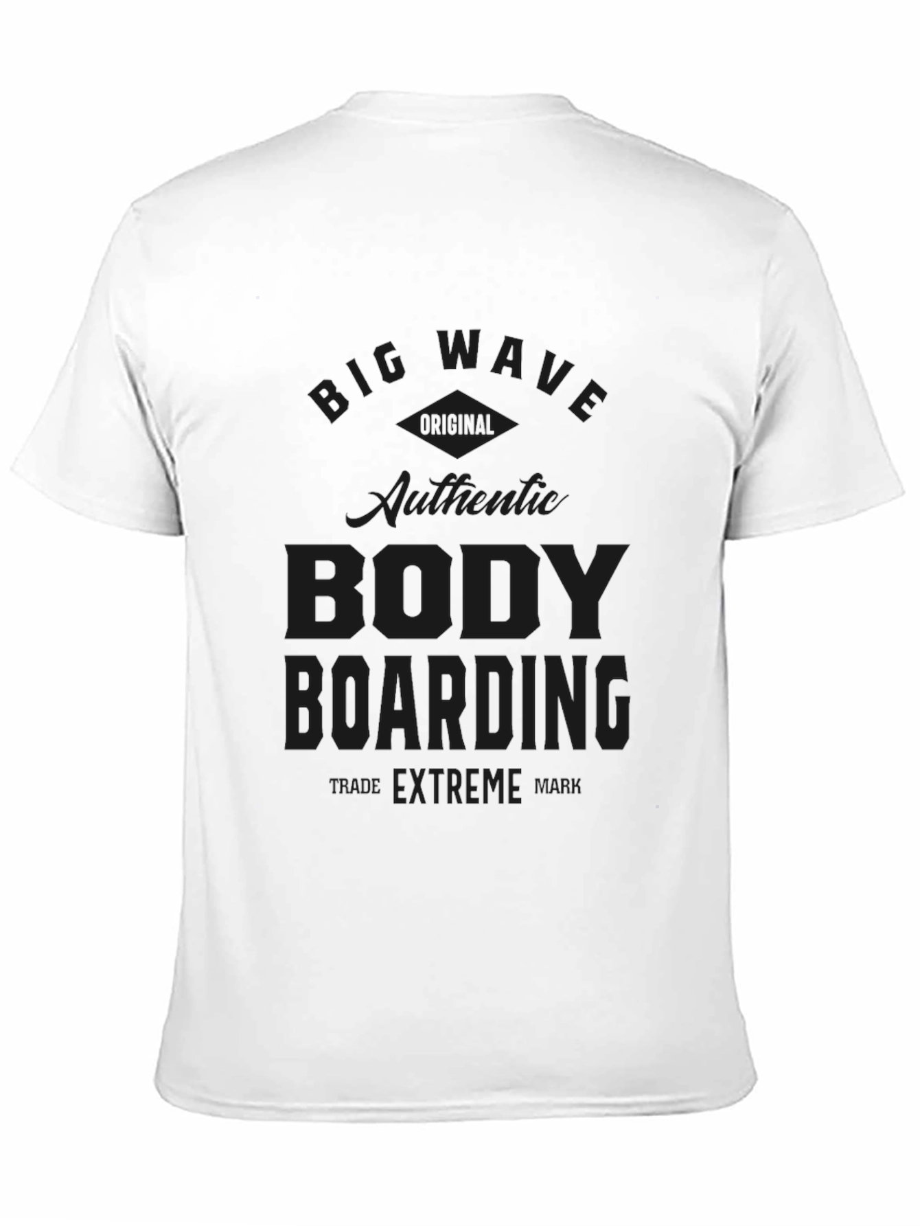 Big Wave Body Boarding Black T-Shirt