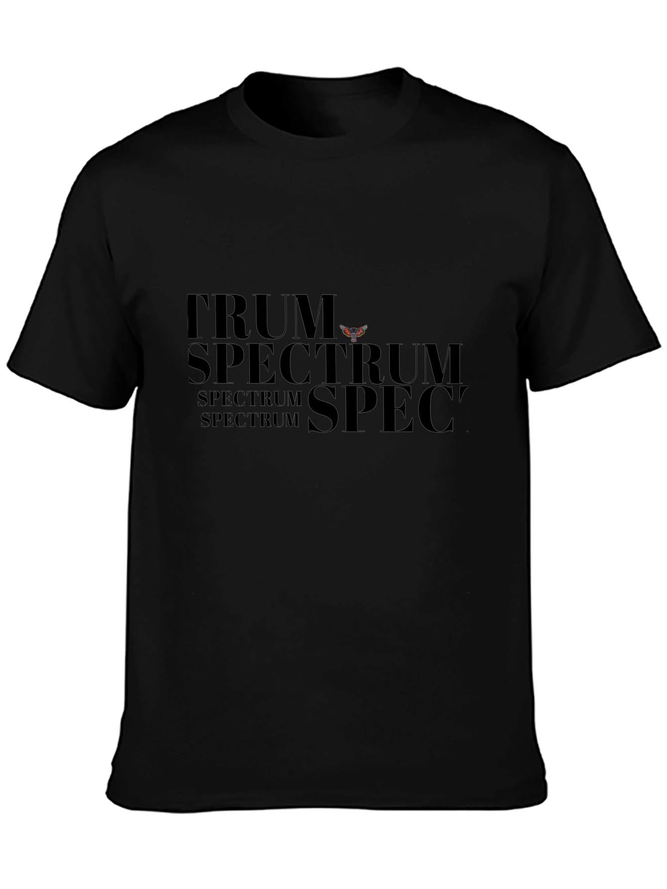 Trendy Spectrum Graphic Print Black T-Shirt