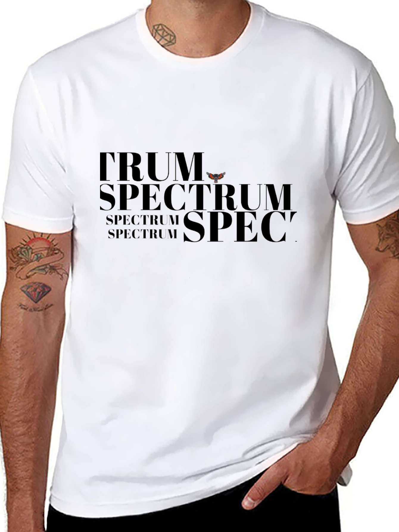 Trendy Spectrum Graphic Print Black T-Shirt