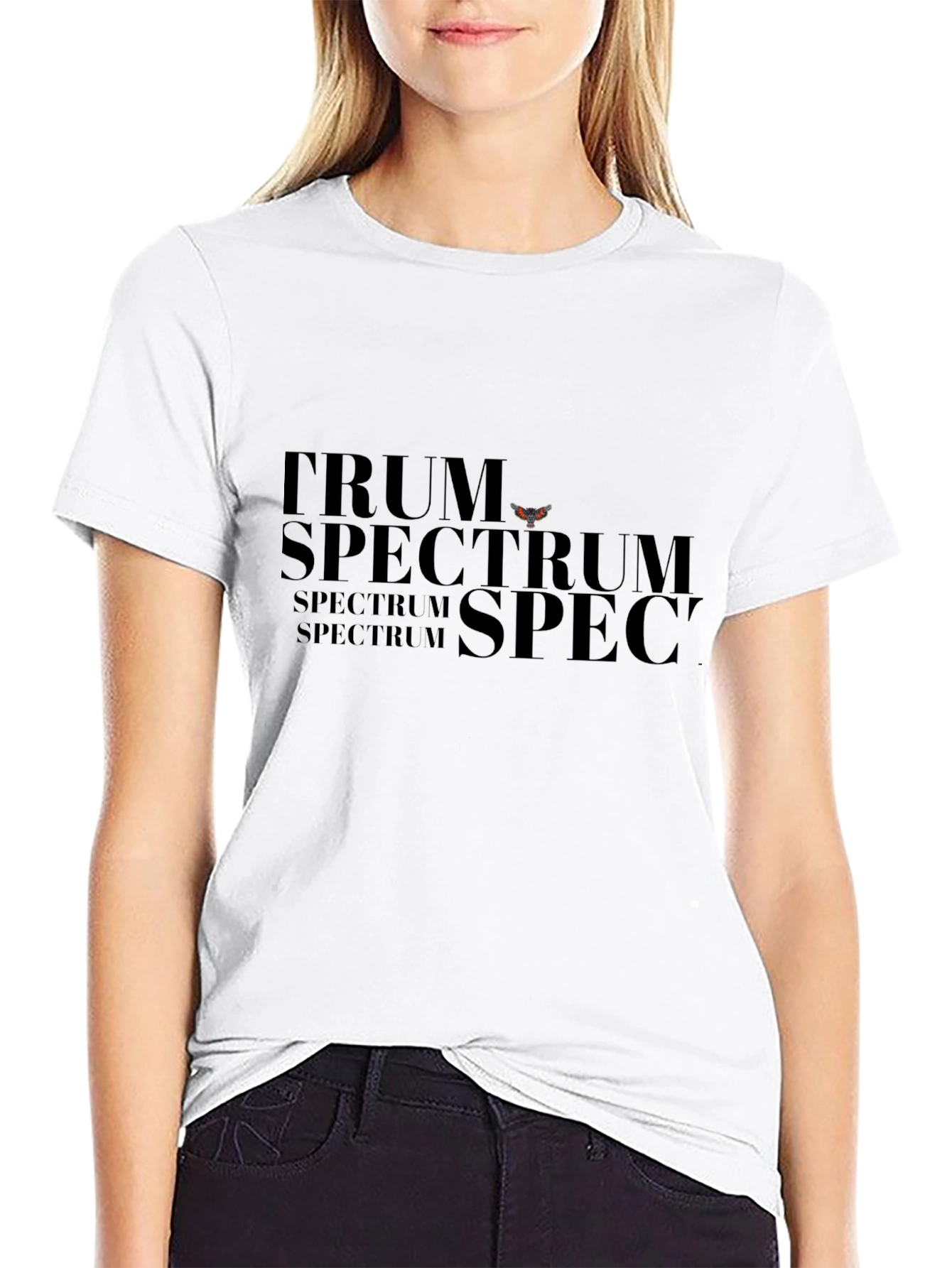 Trendy Spectrum Graphic Print Black T-Shirt