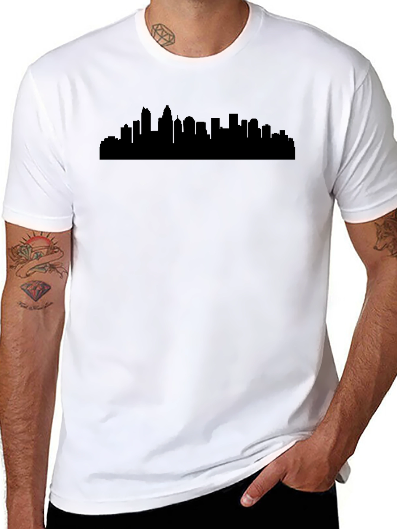 Cityscape Silhouette Black T-Shirt