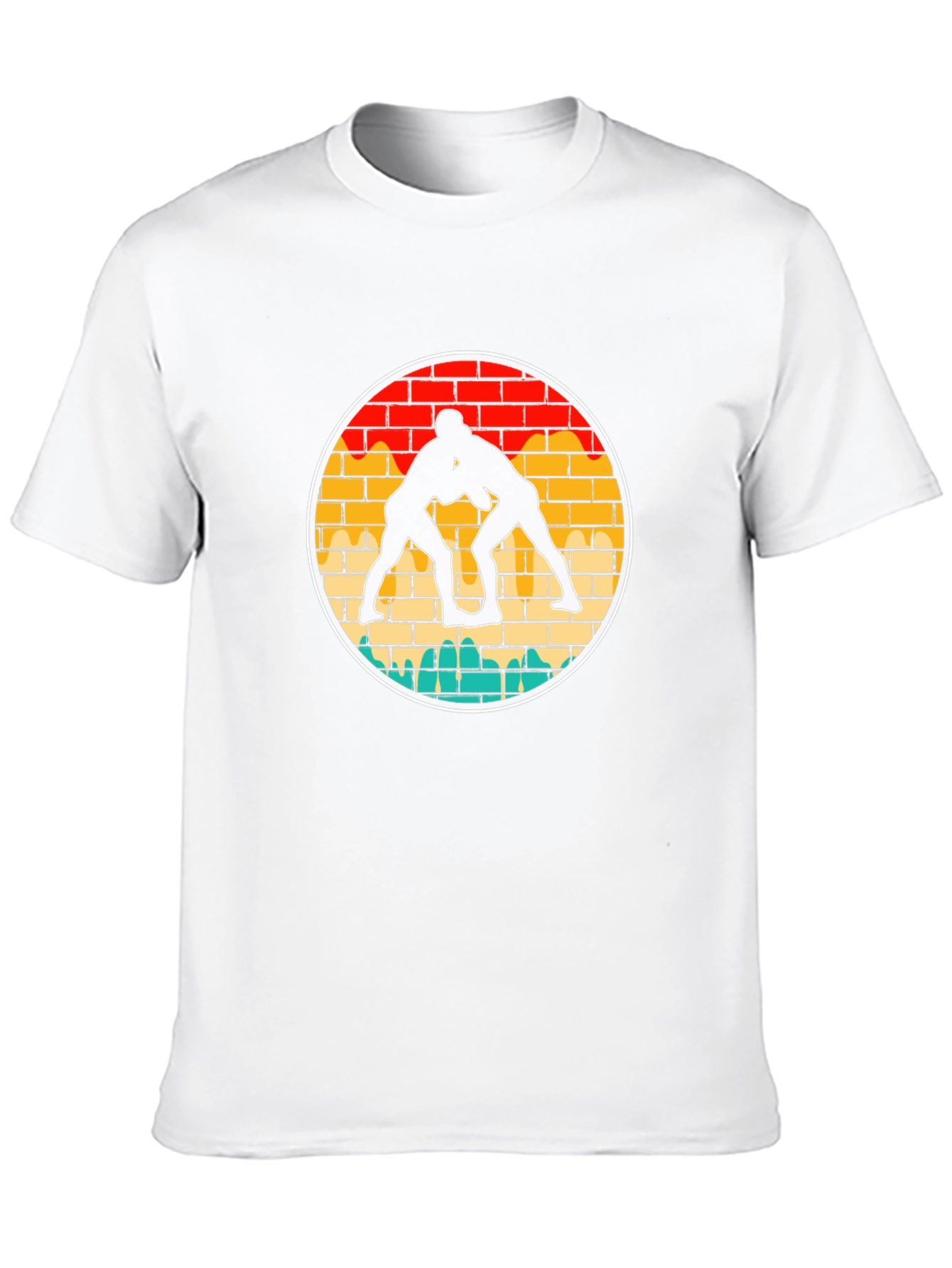 Wrestling Silhouette Graphic Tee - Black