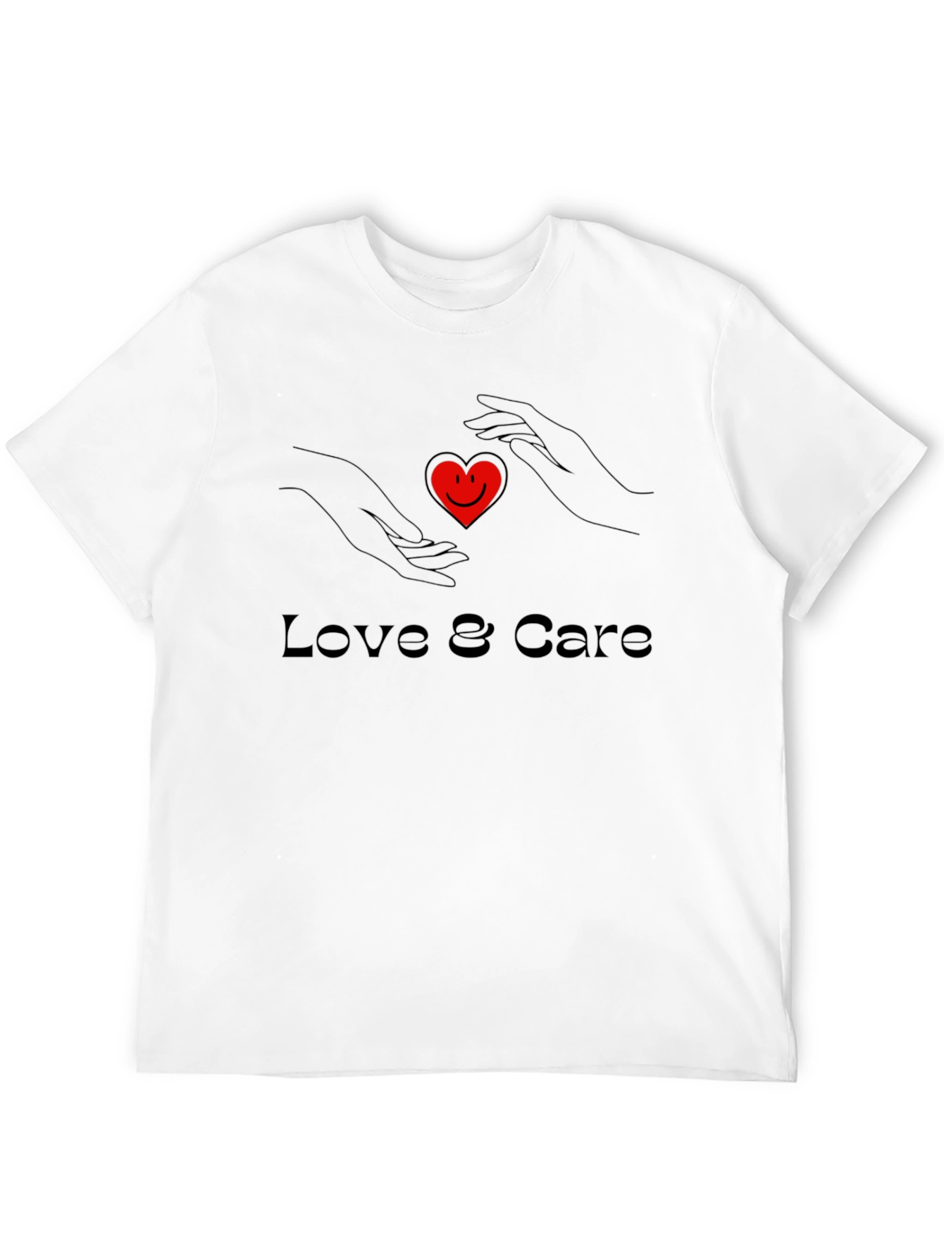 Love & Care Graphic Black T-Shirt