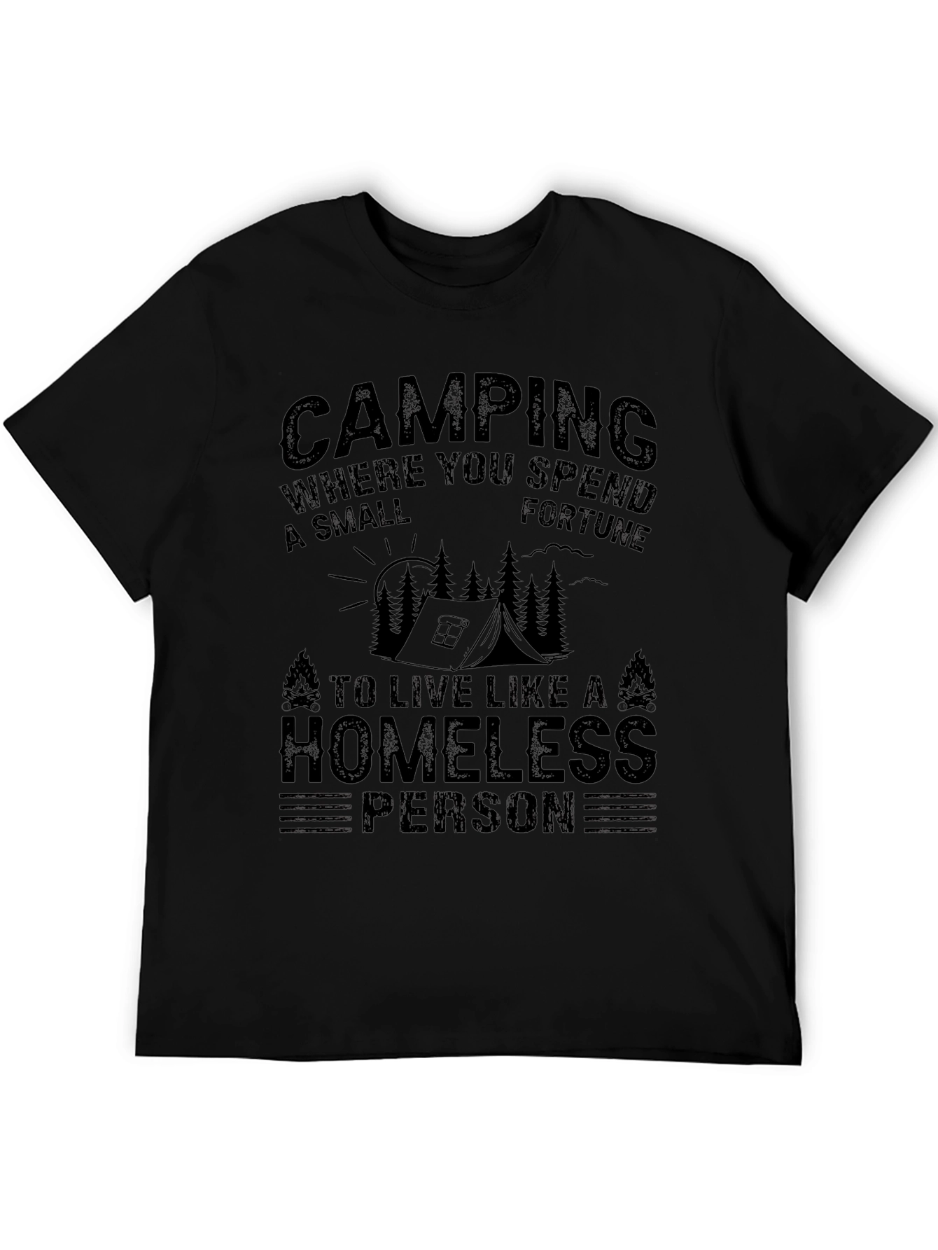 Camping Homeless Person Graphic T-Shirt