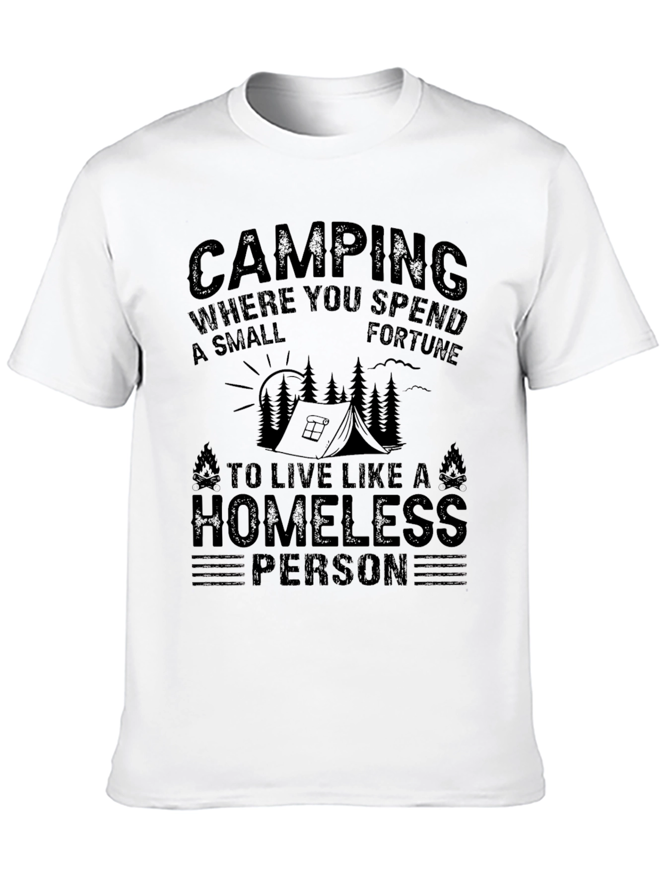 Camping Homeless Person Graphic T-Shirt