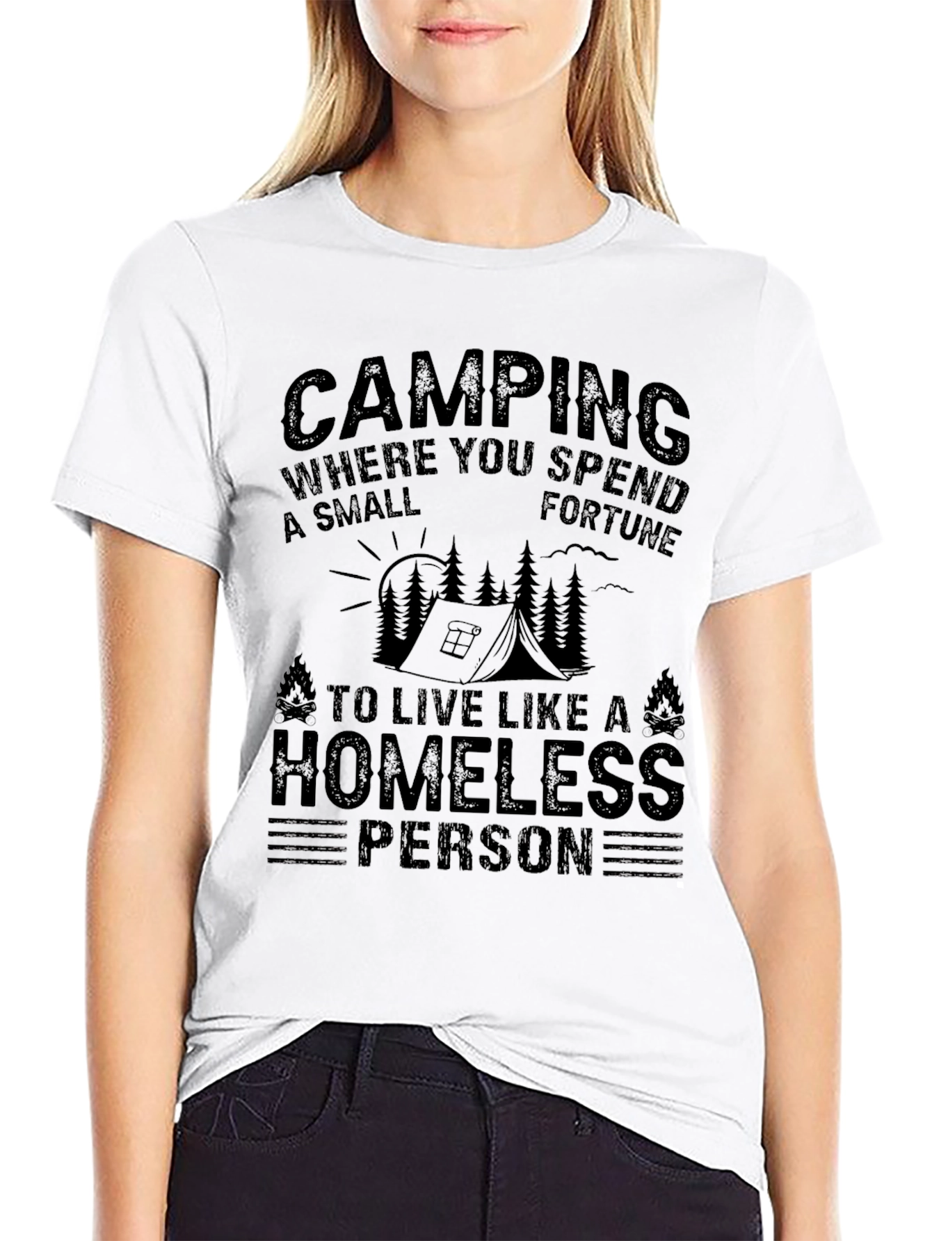 Camping Homeless Person Graphic T-Shirt