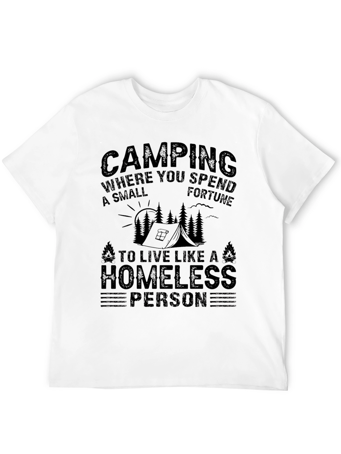 Camping Homeless Person Graphic T-Shirt