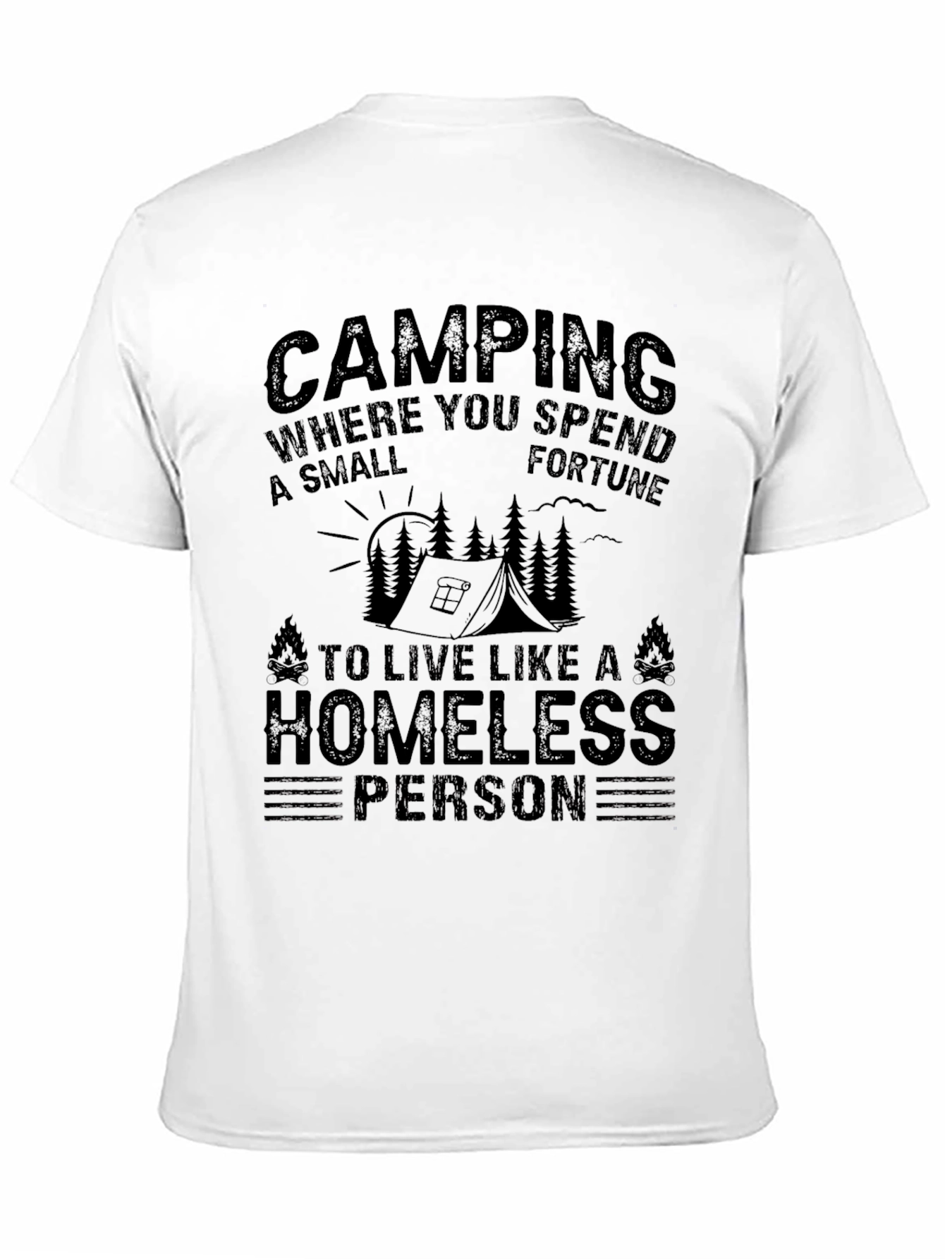 Camping Homeless Person Graphic T-Shirt