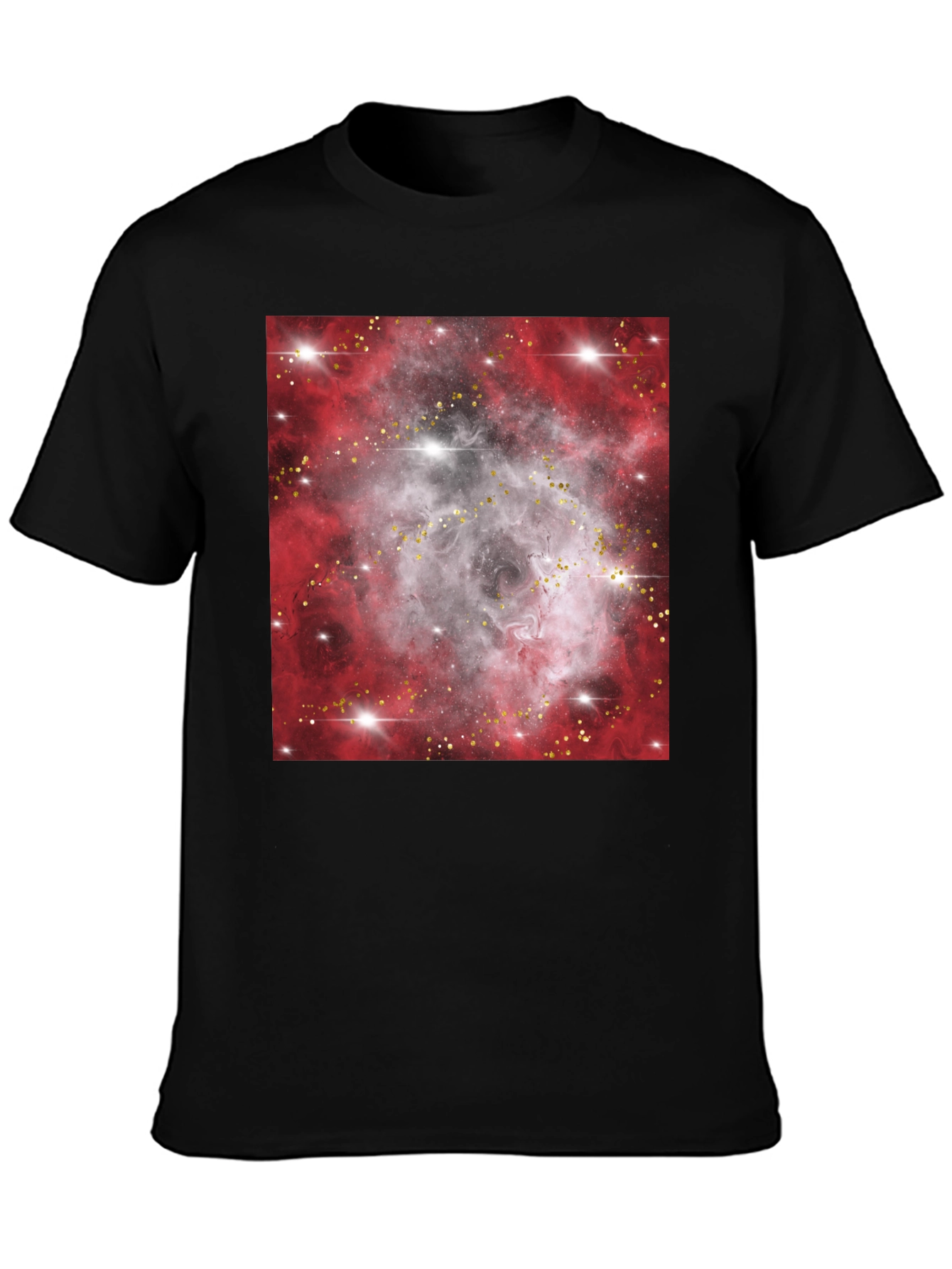 Galaxy Nebula Print Black T-Shirt