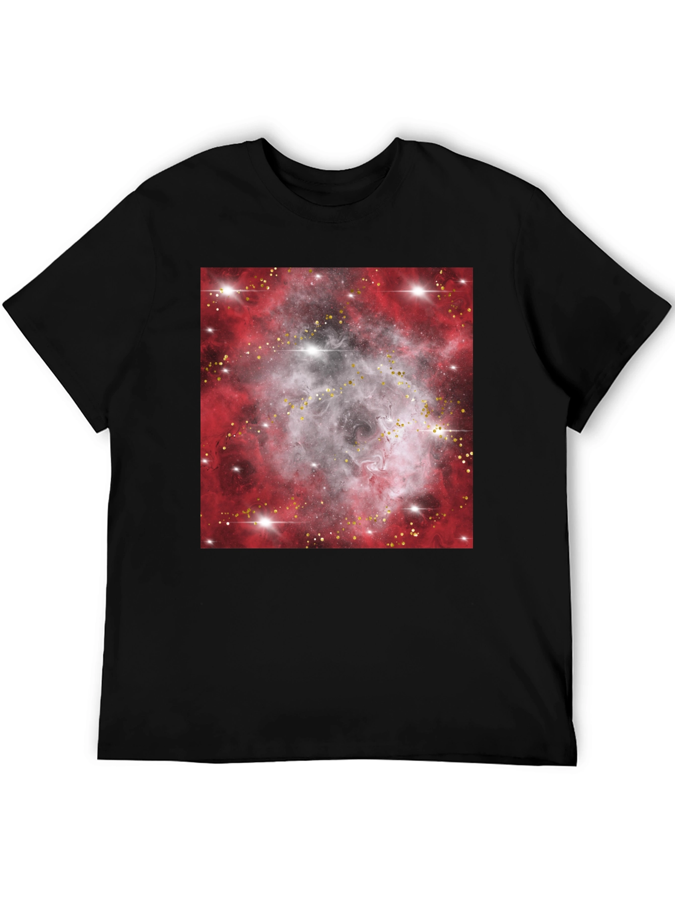 Galaxy Nebula Print Black T-Shirt