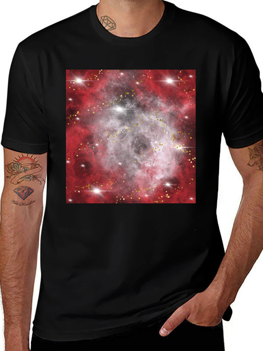 Galaxy Nebula Print Black T-Shirt