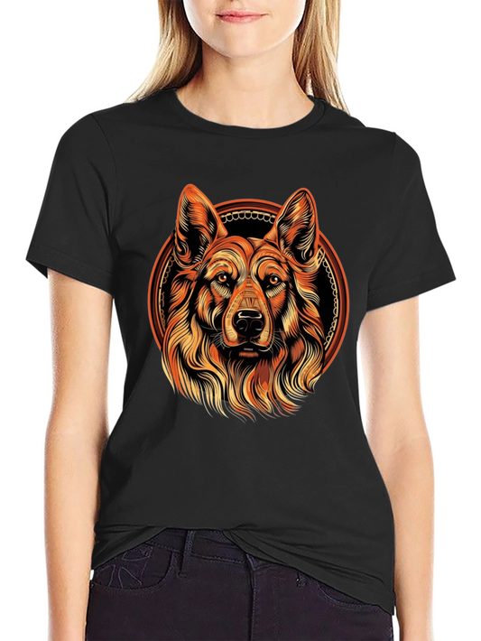 Dog Portrait Graphic Tee - Black