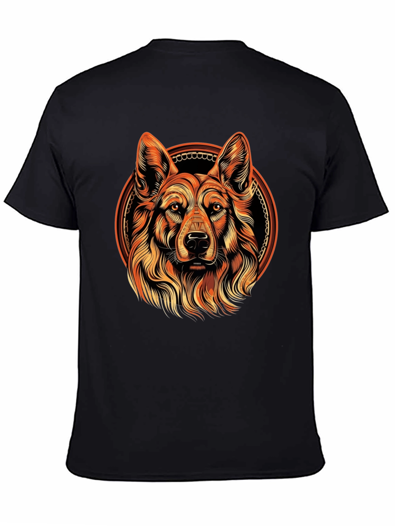 Dog Portrait Graphic Tee - Black