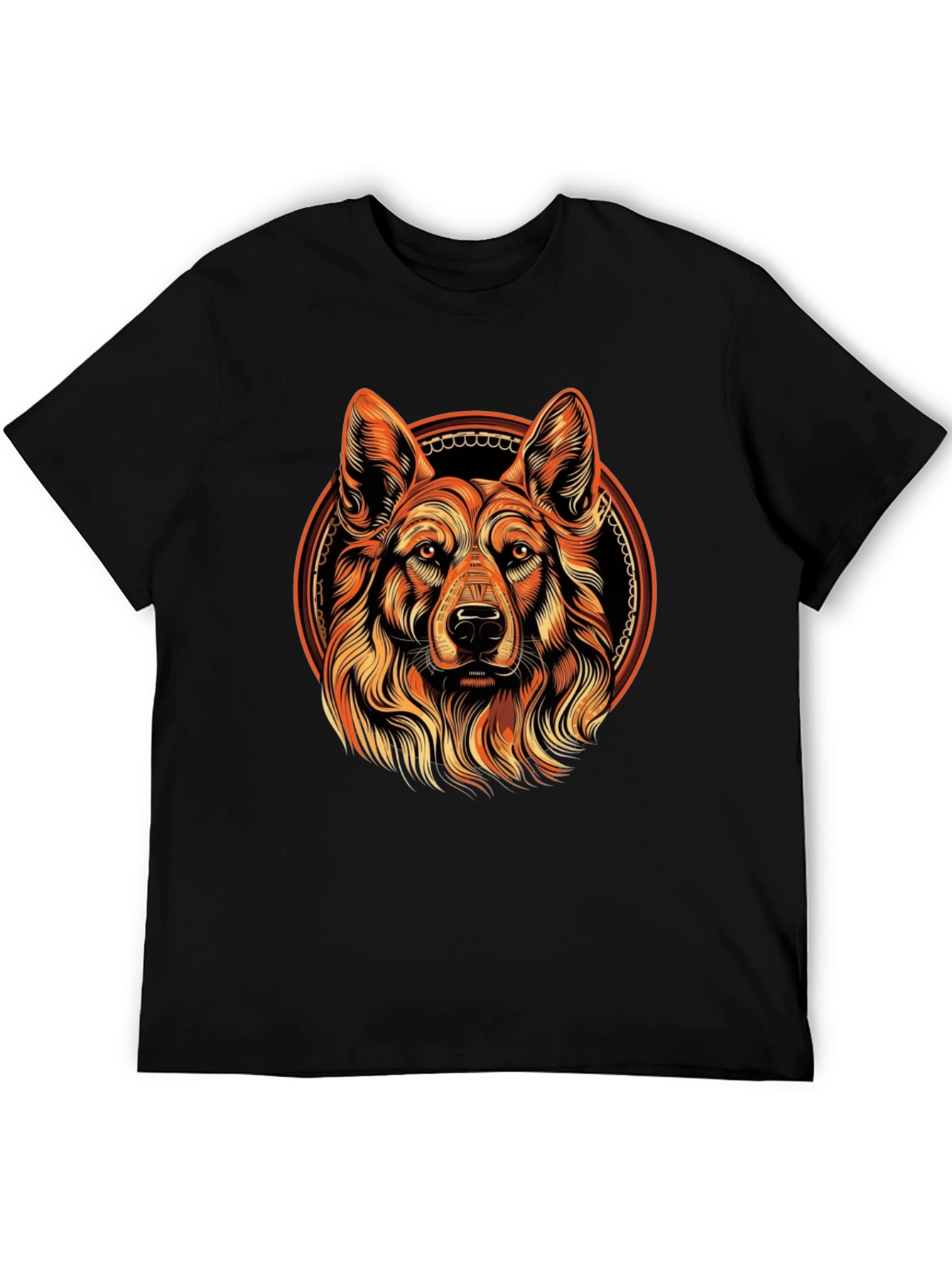 Dog Portrait Graphic Tee - Black