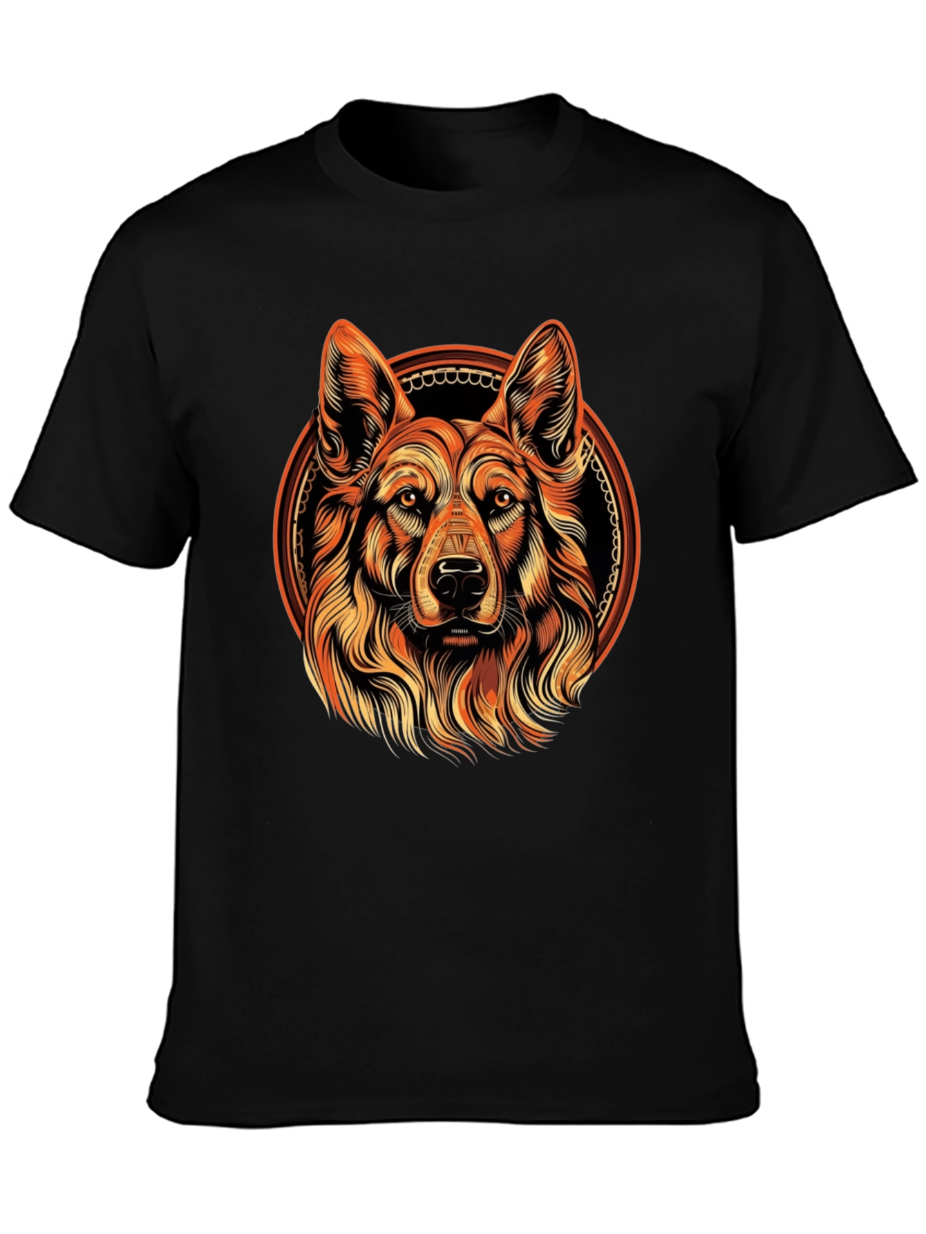 Dog Portrait Graphic Tee - Black