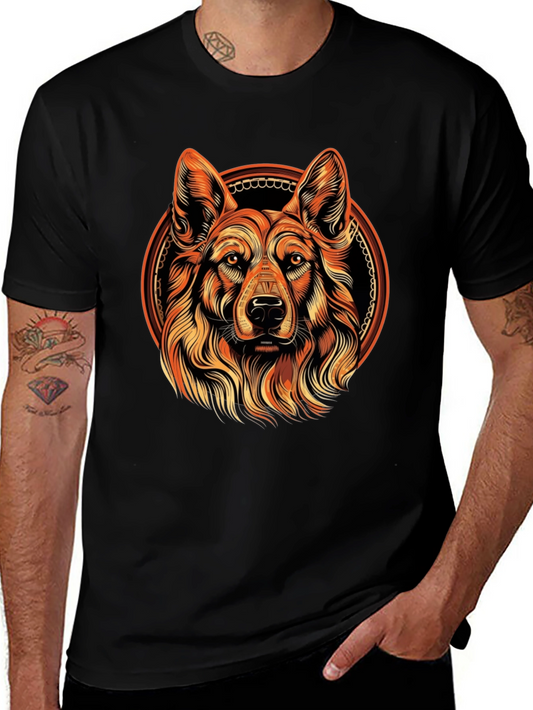 Dog Portrait Graphic Tee - Black