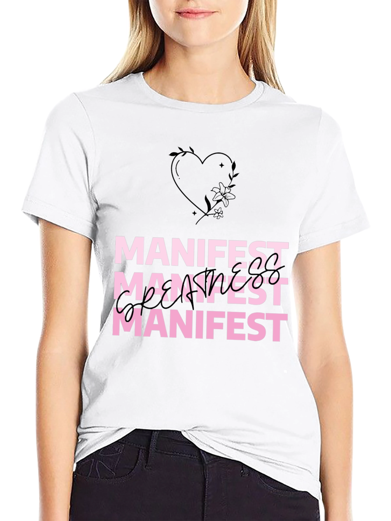 Manifest Graphic Tee - Stylish Affirmation Shirt