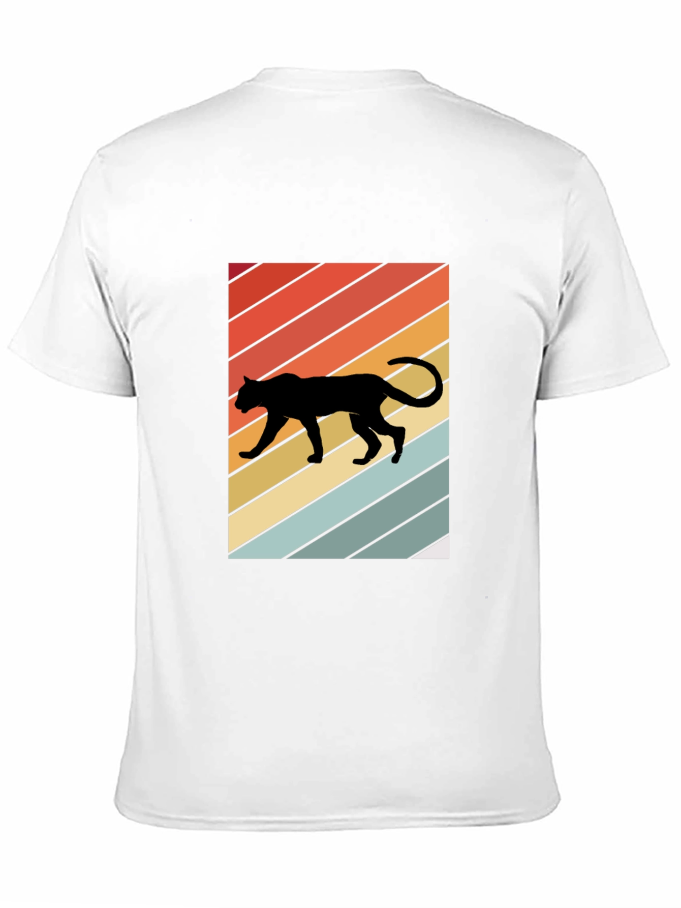 Retro Panther T-Shirt: Black Crew Neck Tee
