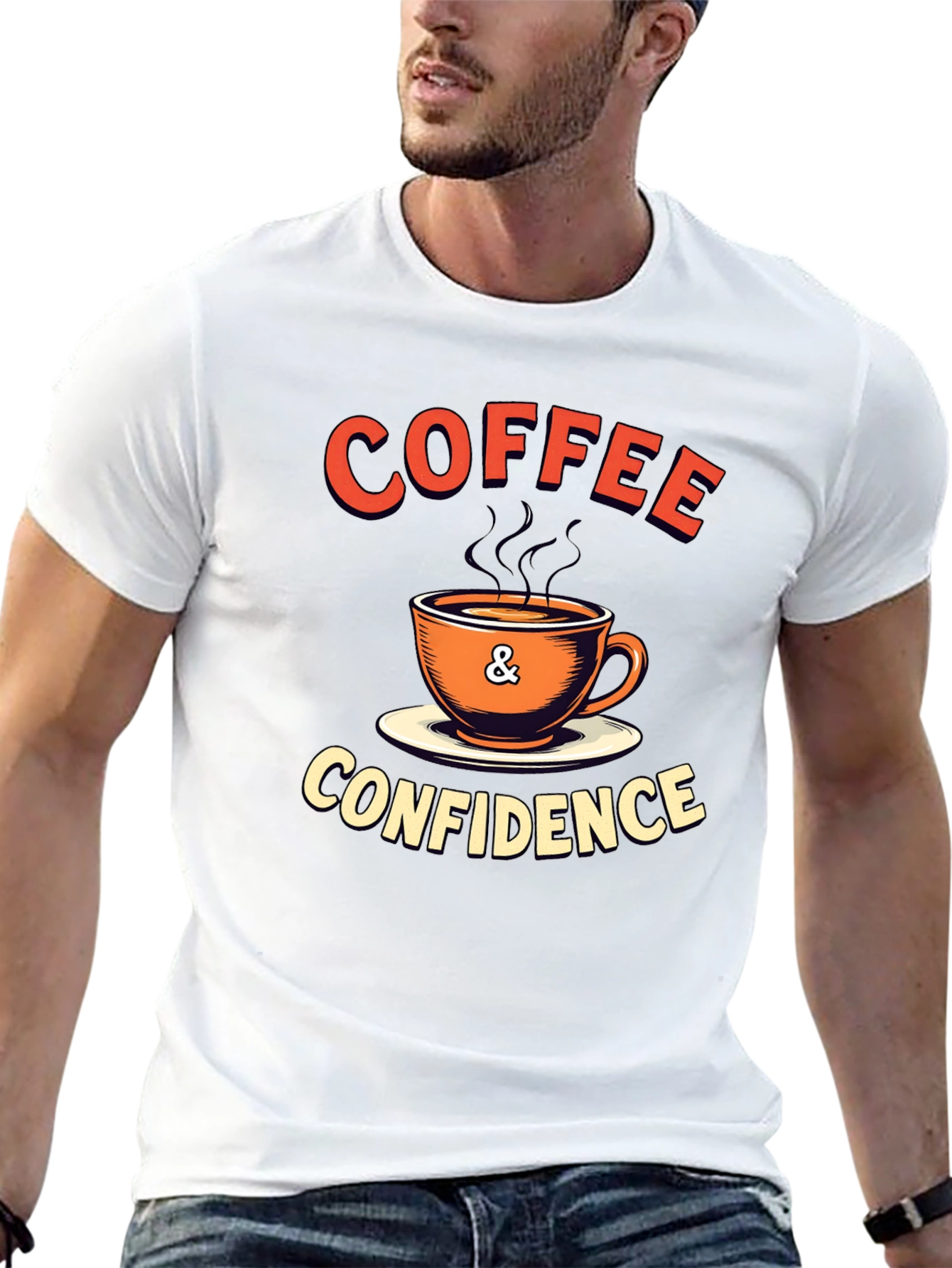 Coffee & Confidence Graphic T-Shirt - Trendy Casual Wear