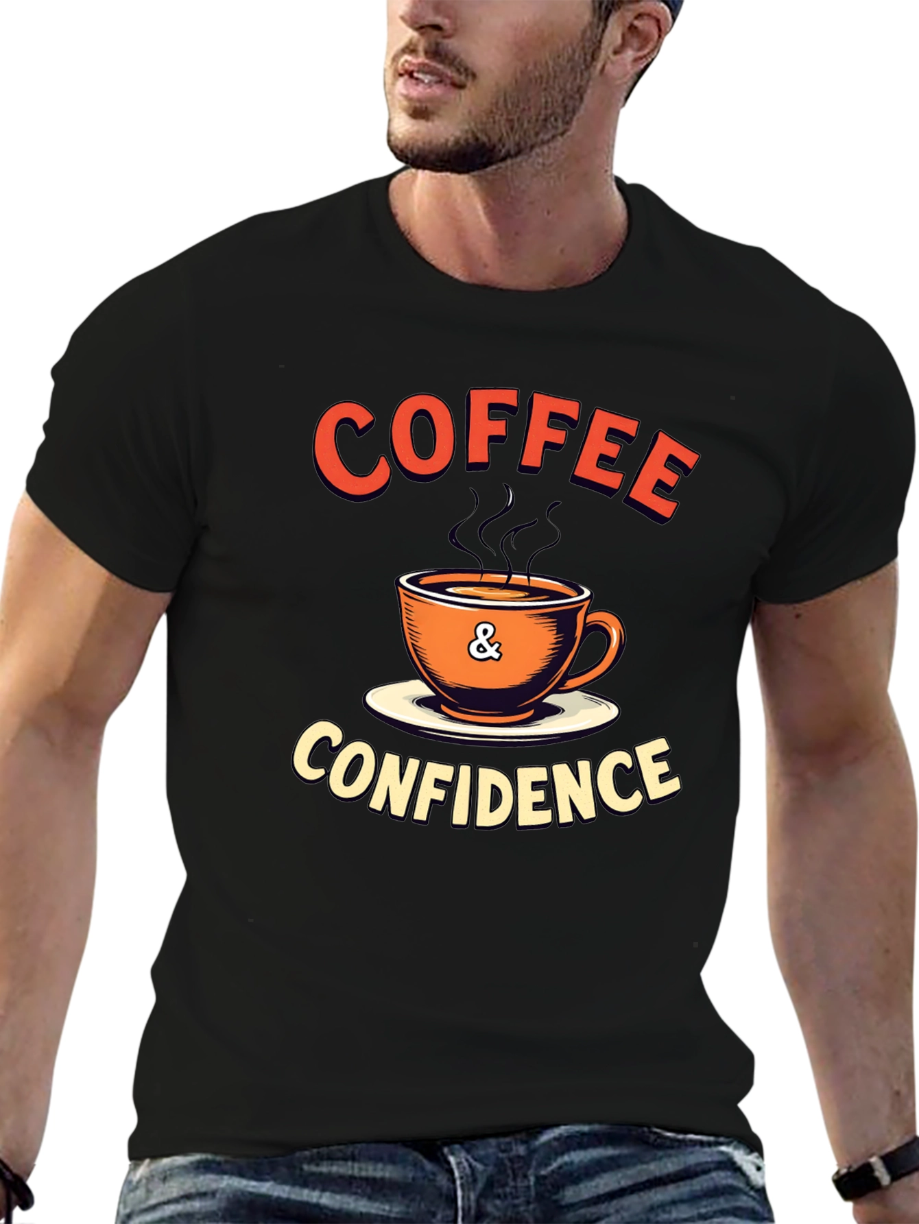 Coffee & Confidence Graphic T-Shirt - Trendy Casual Wear
