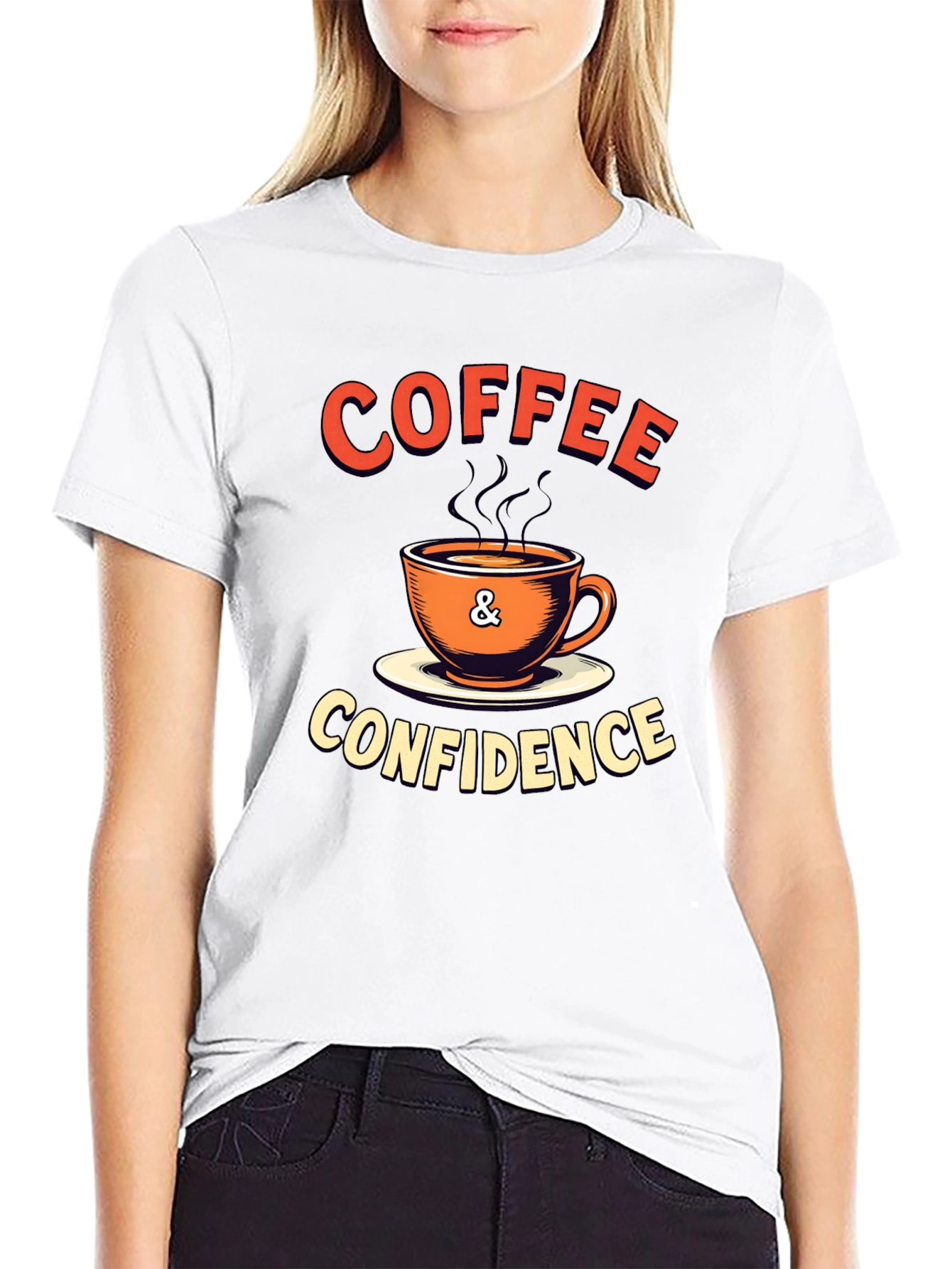 Coffee & Confidence Graphic T-Shirt - Trendy Casual Wear