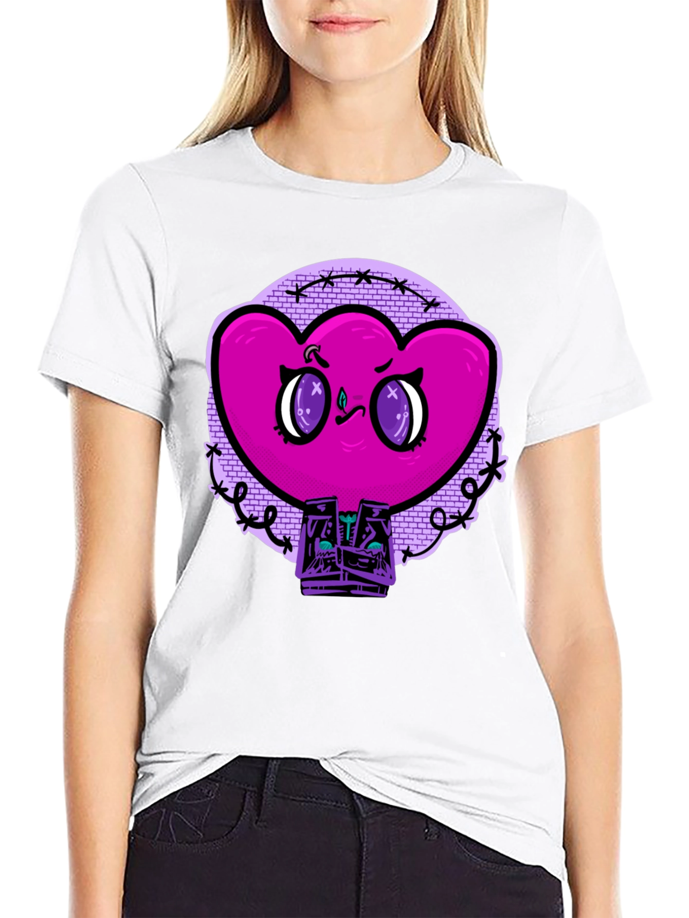 Edgy Heart Graphic Tee - Unisex Black T-Shirt