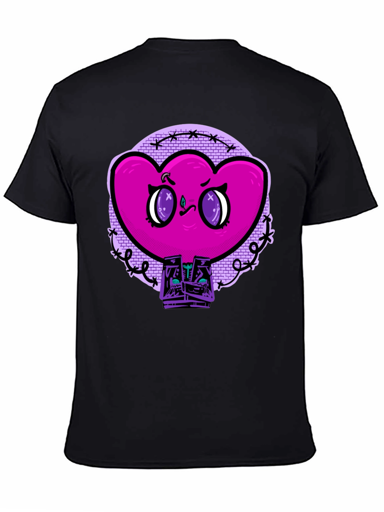 Edgy Heart Graphic Tee - Unisex Black T-Shirt